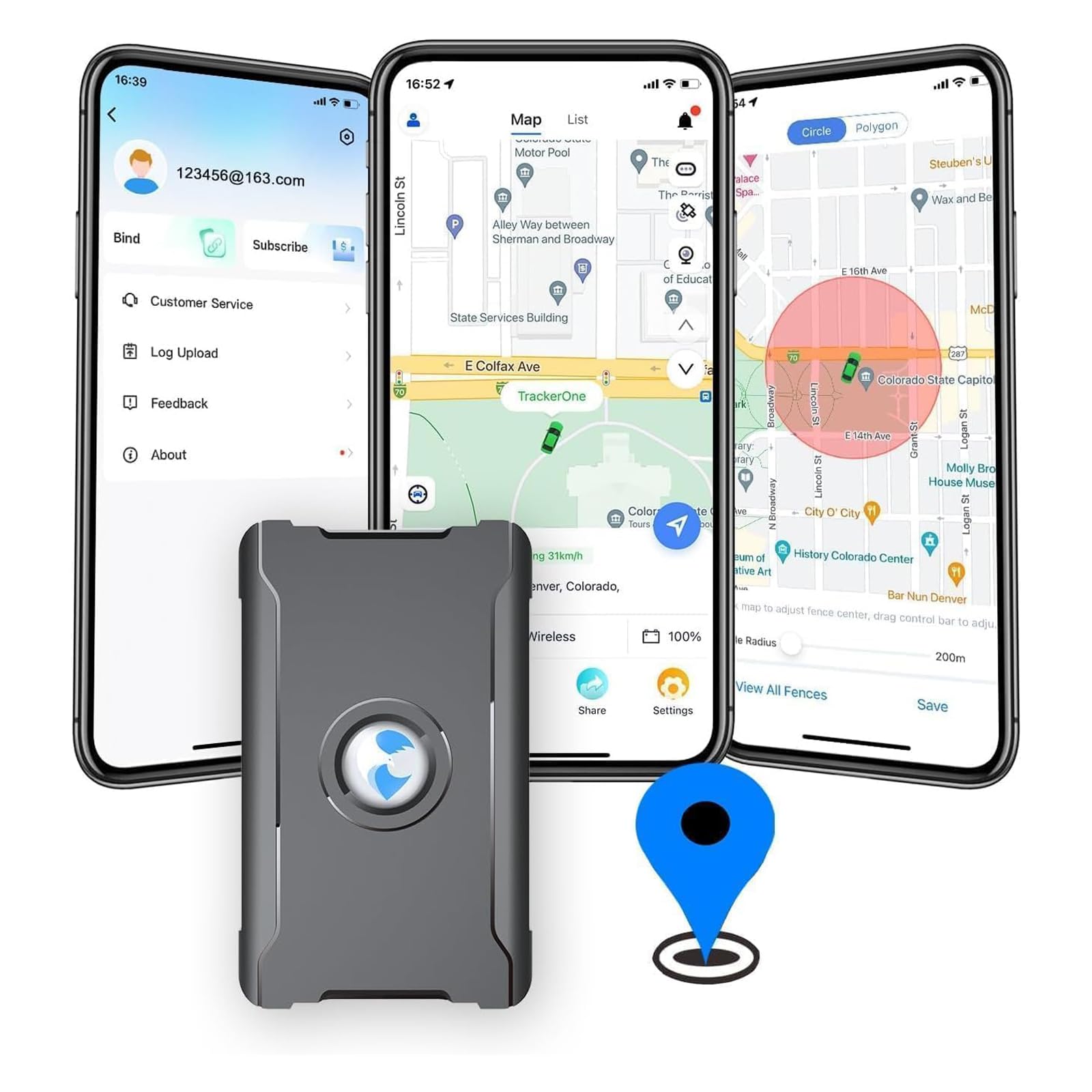 Rastreador GPS para vehículos, Distancia ilimitada, 100% Impermeable (IP67), magnético, geocerca, rastreador antirrobo Remoto, Seguimiento en Tiempo Real Mediante aplicación, batería de 30 días