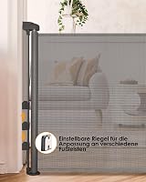 derimkcoa Állítható Biztonsági Kapu Lépcsőhöz 0-300 cm, Szürke 5