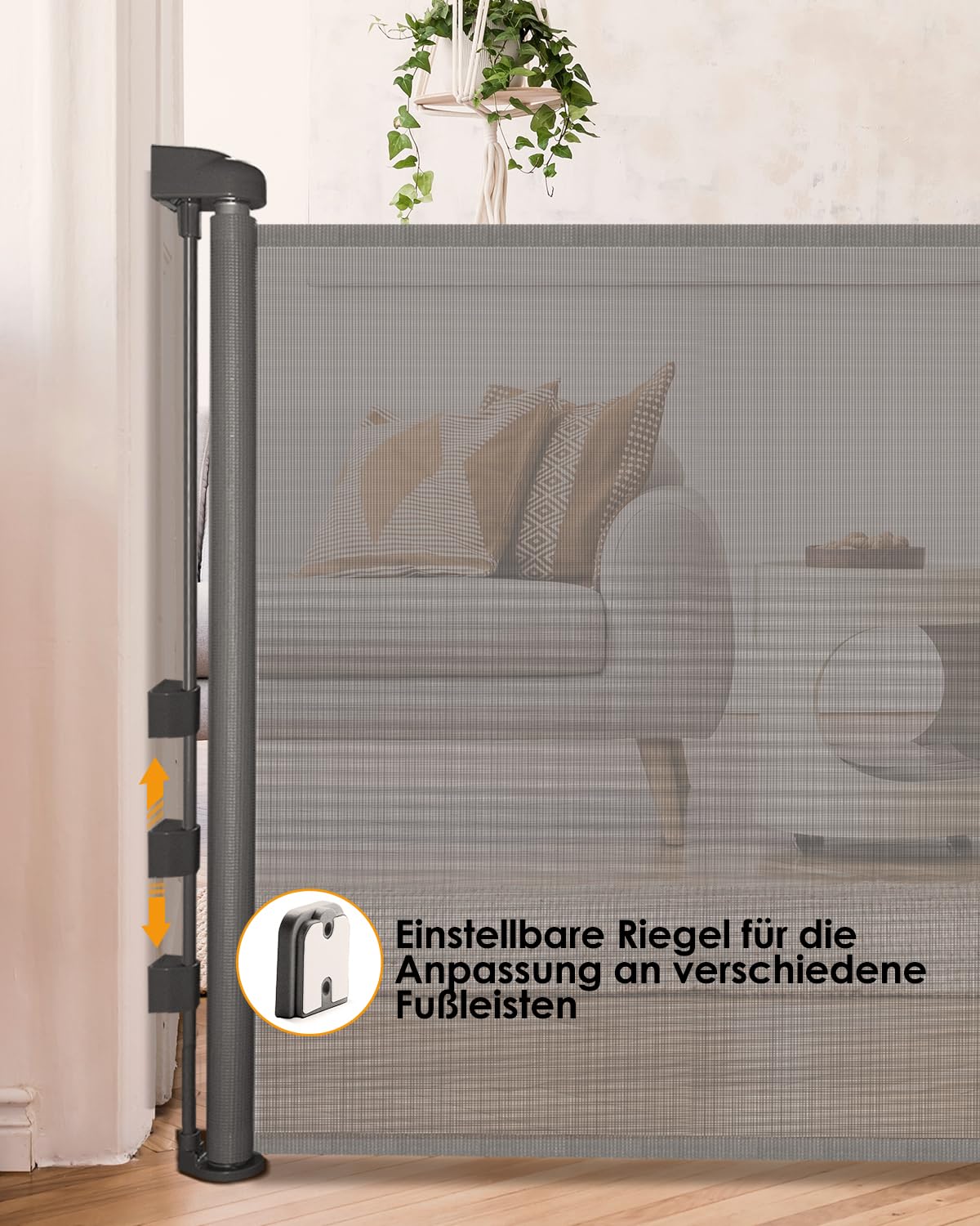 Treppenschutzgitter Ausziehbar 0-140 cm Baby Absperrgitter Türschutzgitter Grau