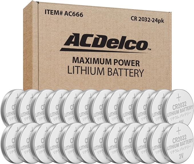 ACDelco CR2032 3V Lithium Coin Cell Battery, Watch and Electronics Button Batteries