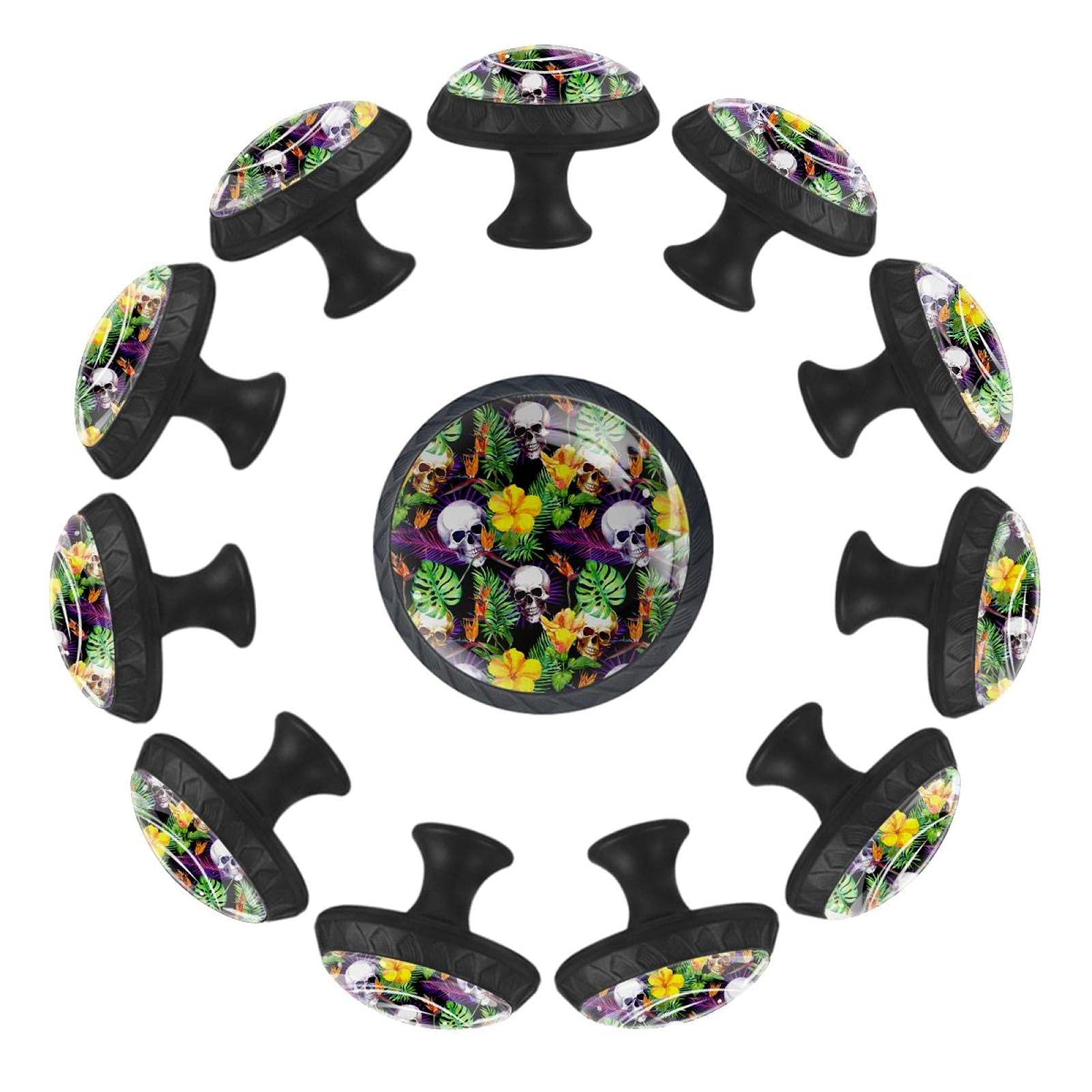 Bouton de tiroir crâne tropical pour chambre enfant et salle de jeux