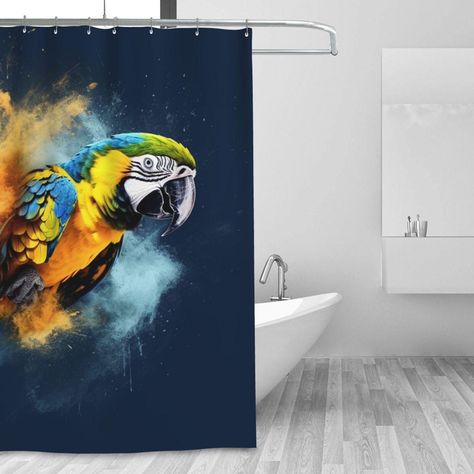 Rideau de douche oiseau perroquet imperméable lavable fini les moisissures dans la douche