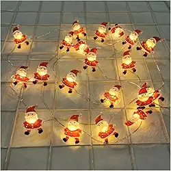 Pisca Pisca Luzes De Natal Fio Decoração Papai Noel Enfeite para Árvore