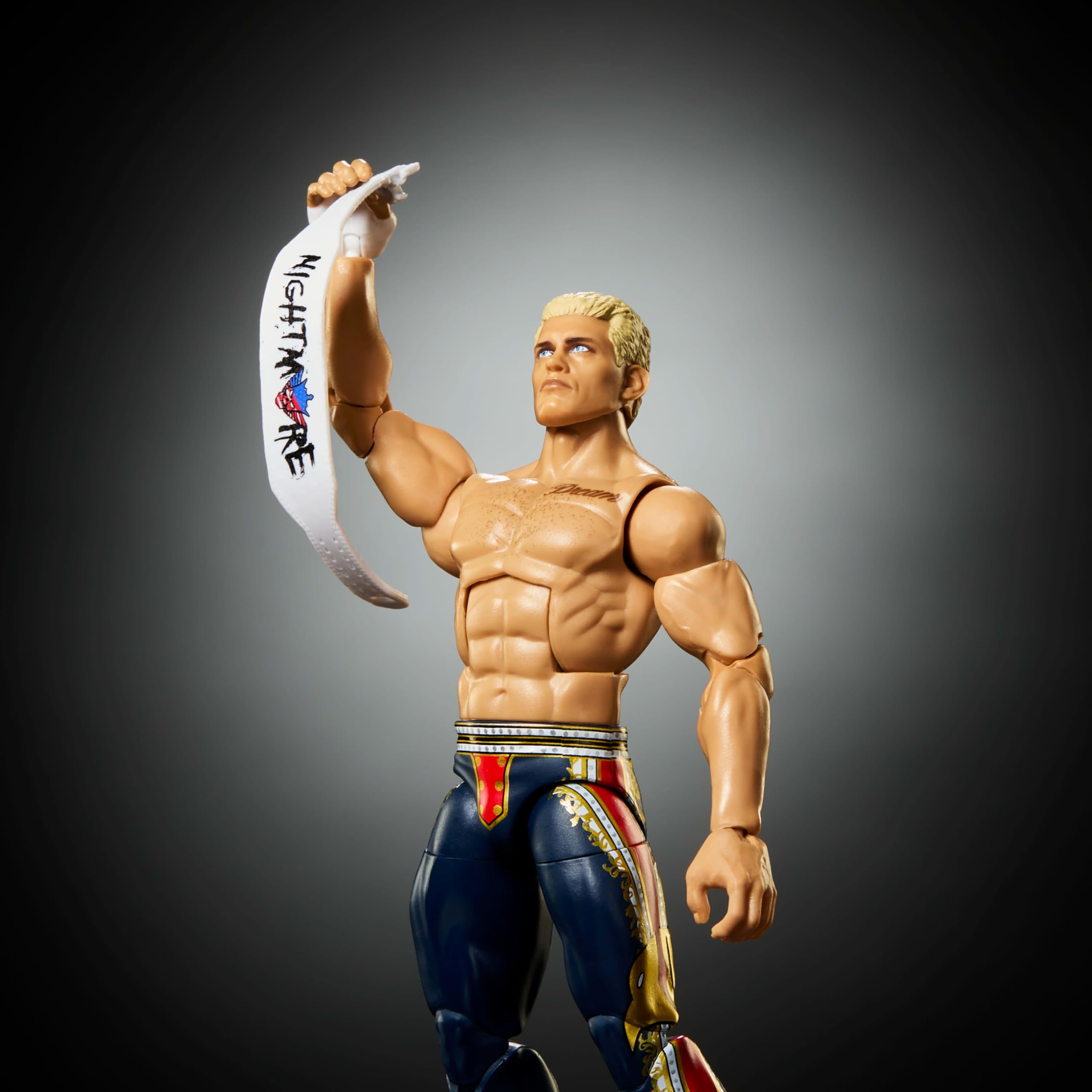 Mattel WWE Elite figurka i akcesoria, seria #125 zestaw, 15 cm kolekcjonerska Cody Rhodes z 25 punktami artykulacji i wymiennymi rękami