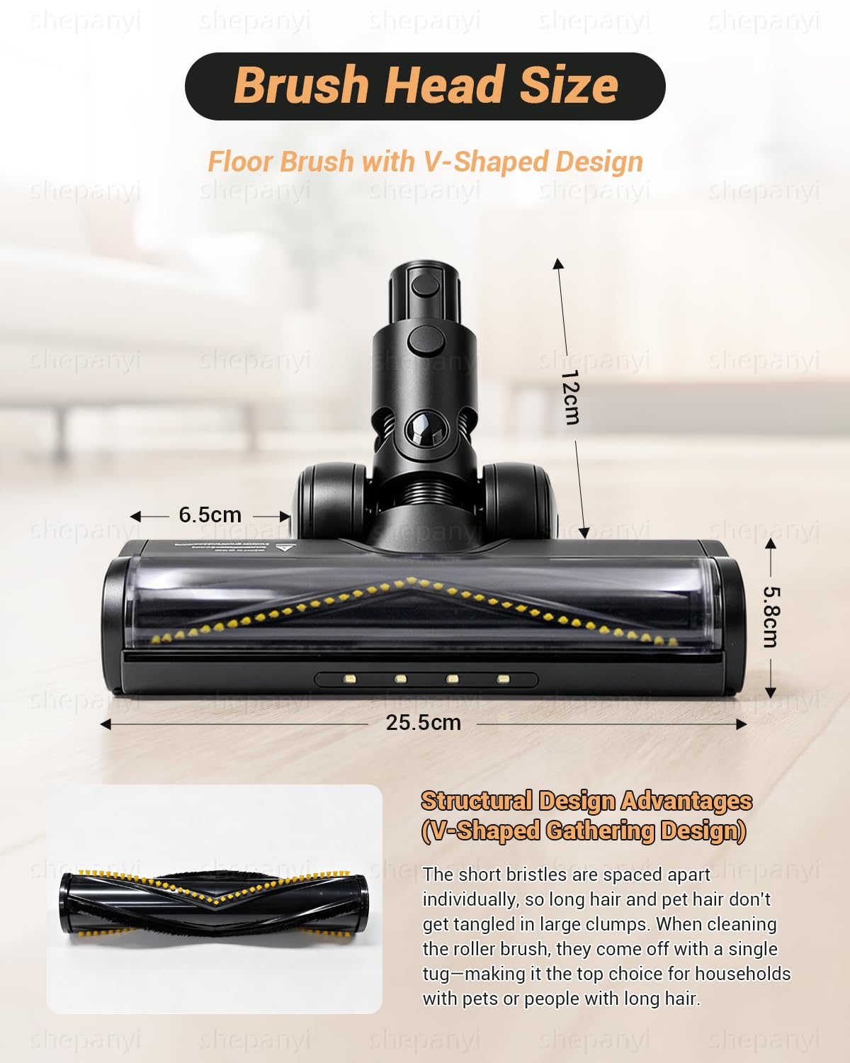 Cepillo de suelo LED verde mejorado compatible con Dreame Z30 R20 T20 T30 R30 Z10,Z20 V12 V12Pro T20pro V11SE R10, es mejor para eliminar fibras de alfombras y pelo de animales