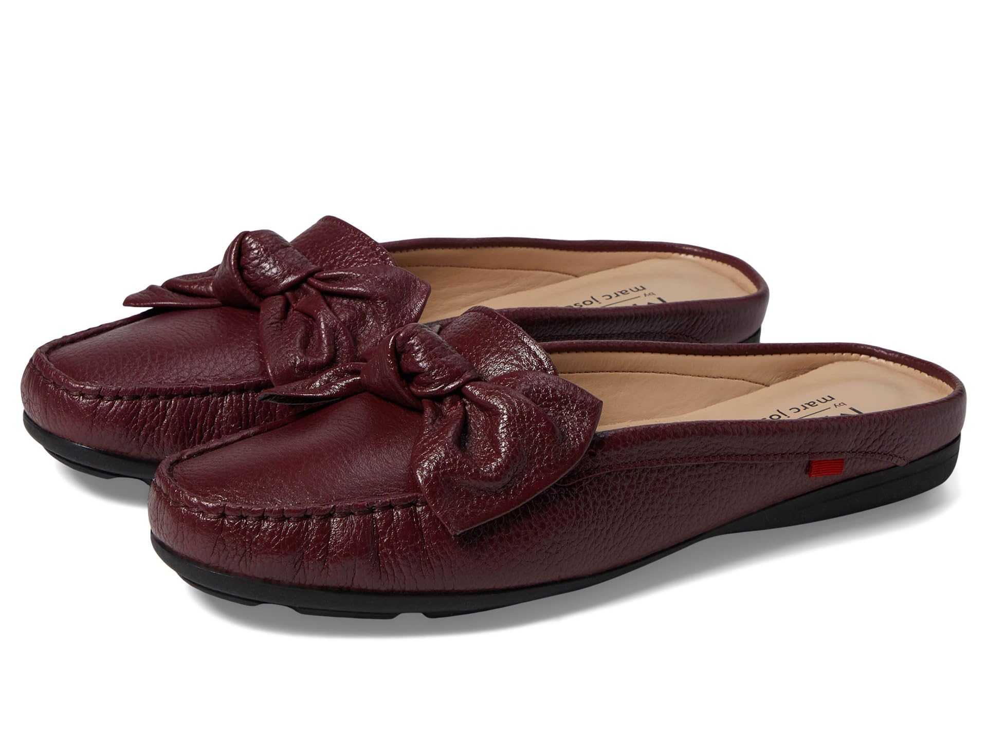 Marc Joseph New York Women's Diane Street Mules Merlot Grainy 10.5 Medium