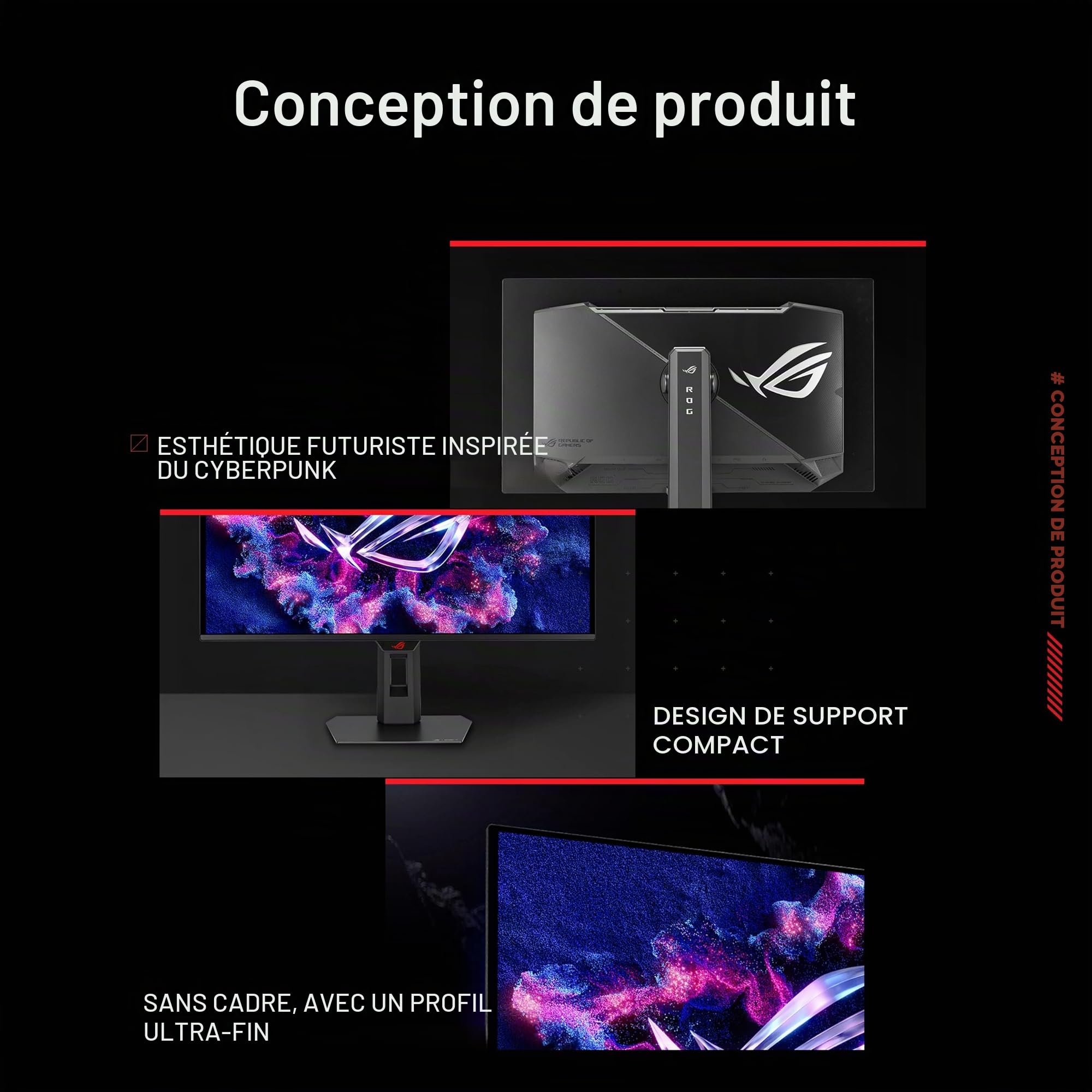 ASUS ROG Strix OLED XG27AQDMES Moniteur Gaming ― 27 Pouces (26,5 Pouces Visibles) 1440p QD-OLED, 240 Hz, 0,03 ms, capteur de proximité Neo, OLED Care Pro, ELMB, Compatible G-Sync
