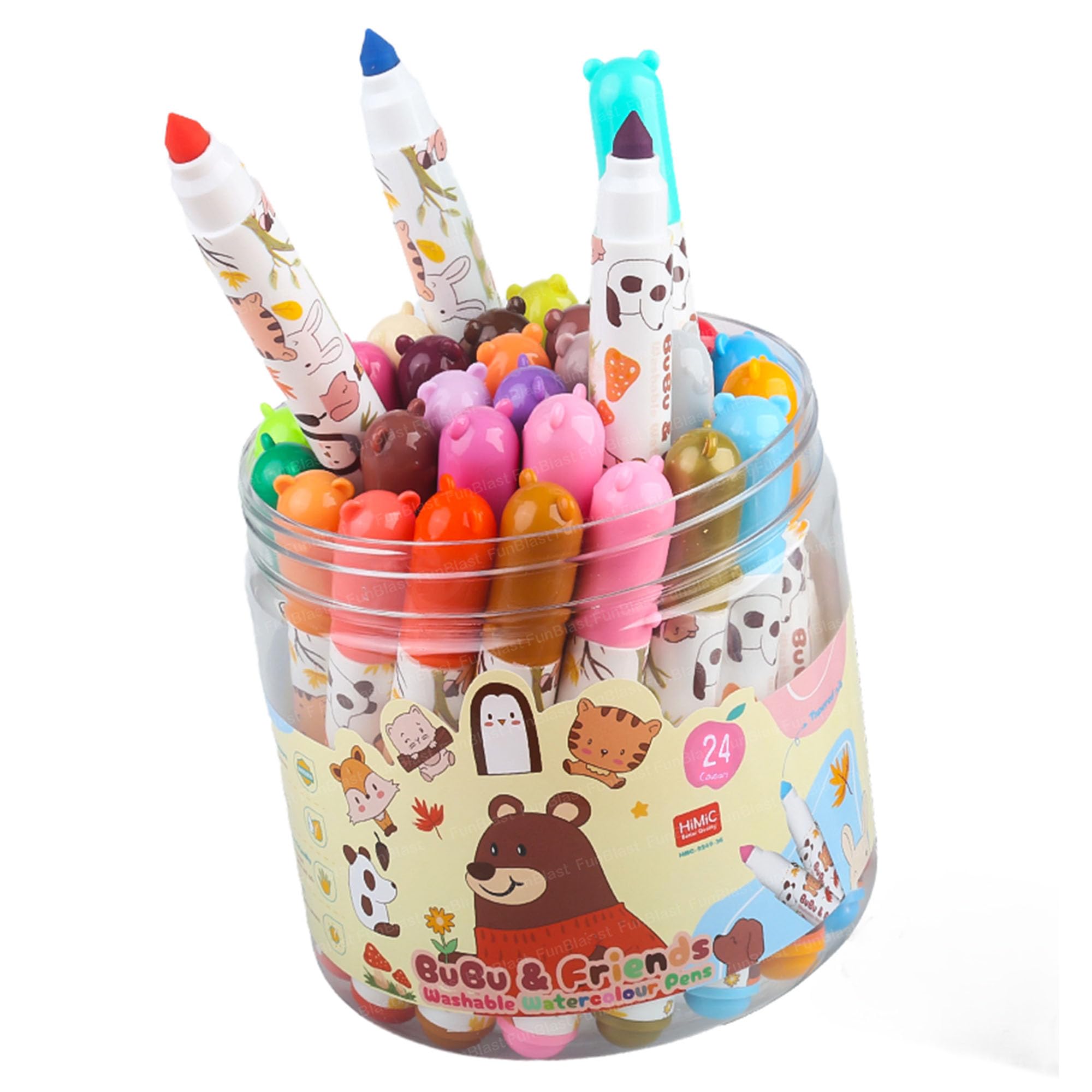 Colour Pens - Washable Water Colour Pens, Colouring Kit Art Markers Colour Sketch Pens Set for Kids, Artists Sketching Drawing Materials, Cute Art Supplies (24 Pieces)