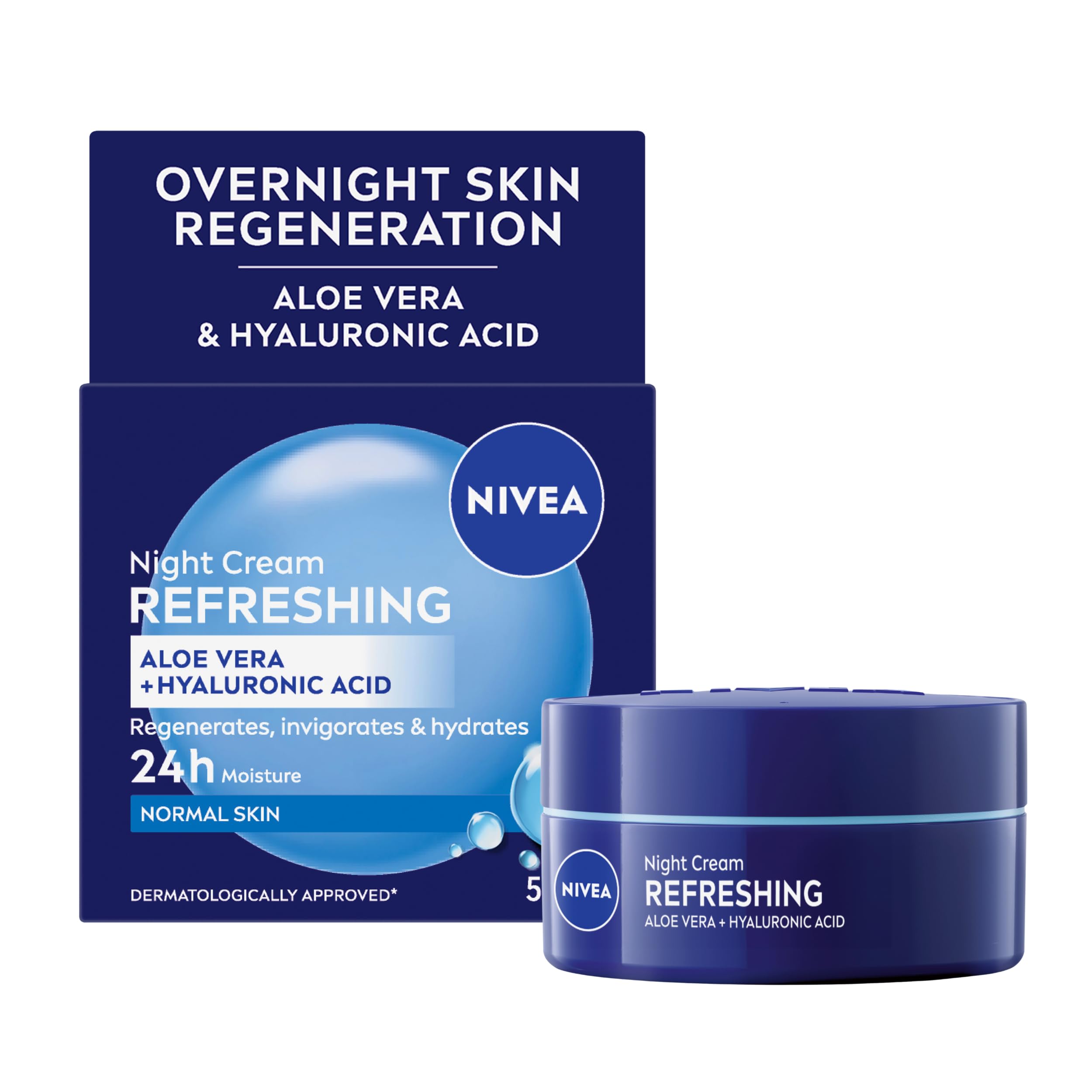 Moisturising Night Cream (50ml), 24 Hour Overnight Moisturising Cream for Normal Skin, With Pro Vitamin B5 and Vitamin E for Enhanced Skin Care at Night