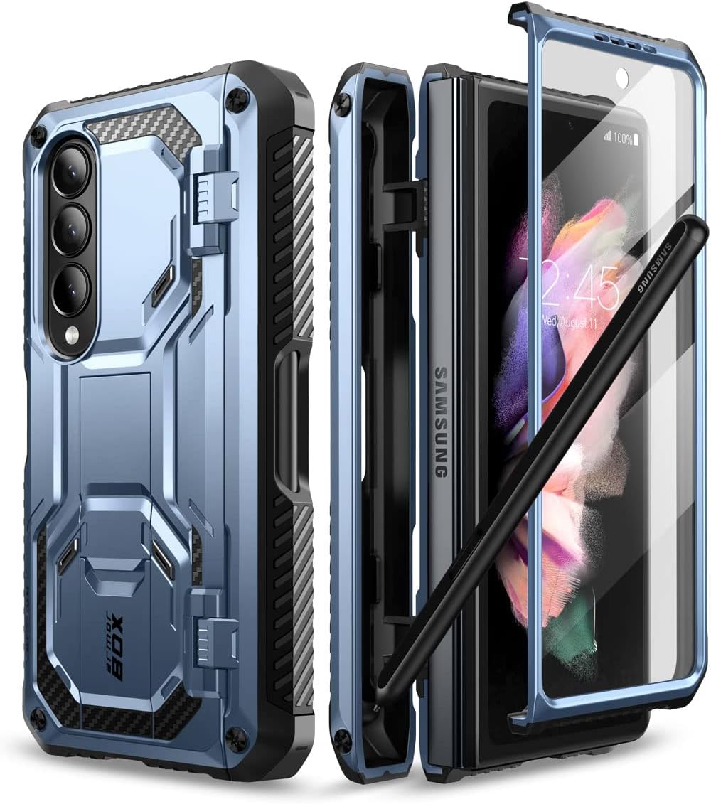 i-Blason Armorbox Designed for Samsung Galaxy Z Fold 4 Case (2022 Release) with Pen Holder & Kickstand, Full Body Protective Bumper Case with Built-in Screen Protector (Tilt)