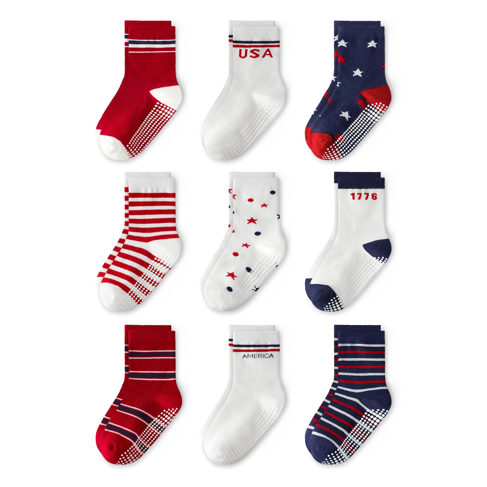 Baby Non Slip Ankle Socks with Grippers for 0 Months-7 Years Old Walking Socks