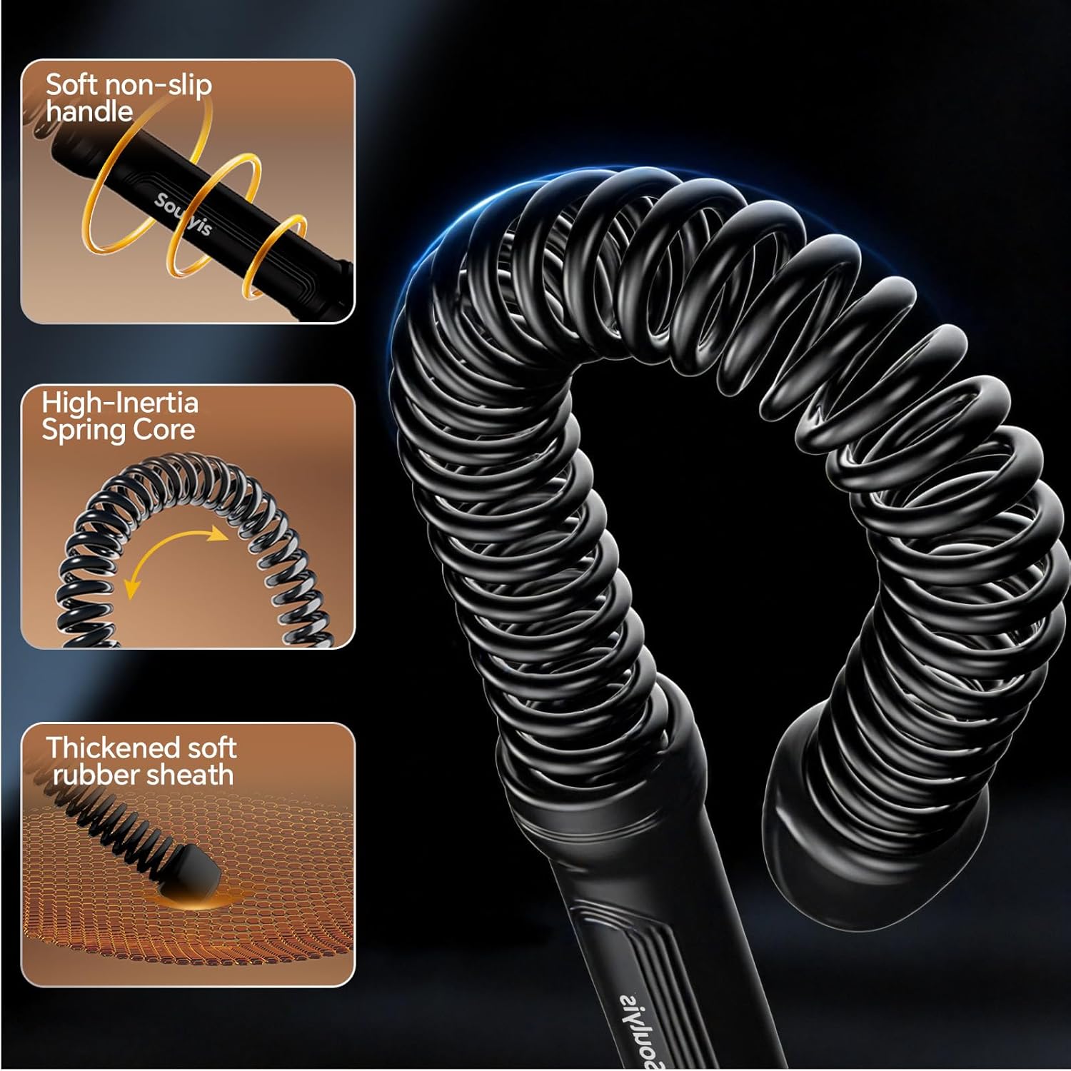 Weighted Ropeless Battle Ropes - Workout Rope for HIIT, Full-Body Exercise, Portable Fitness Equipment for Men & Women