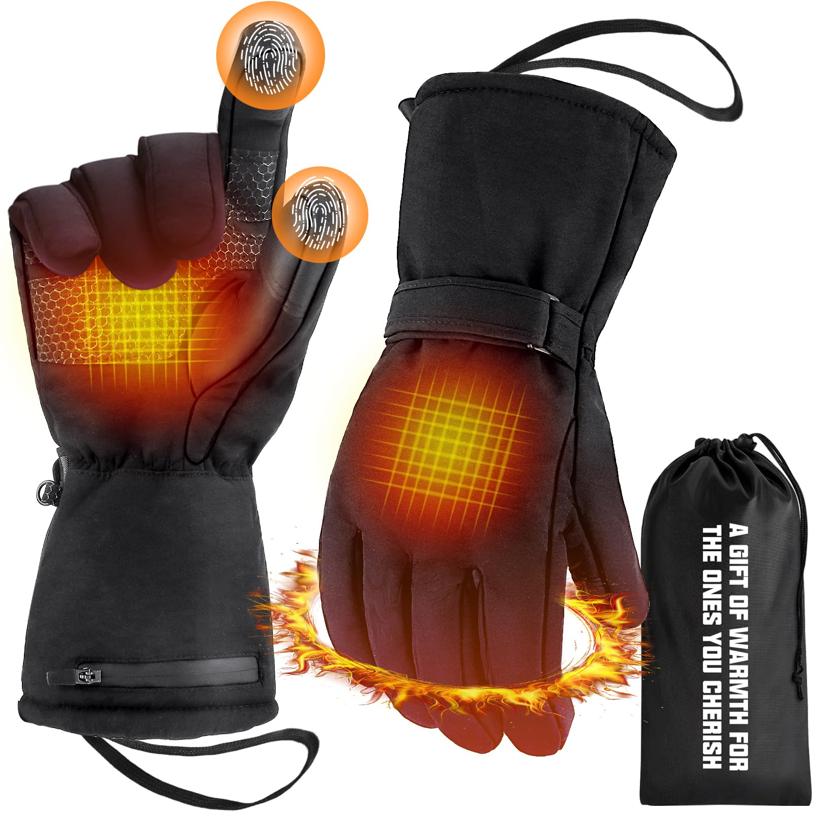 Hccsport Heated Gloves For Men Women, Rechargeable 5000mAh