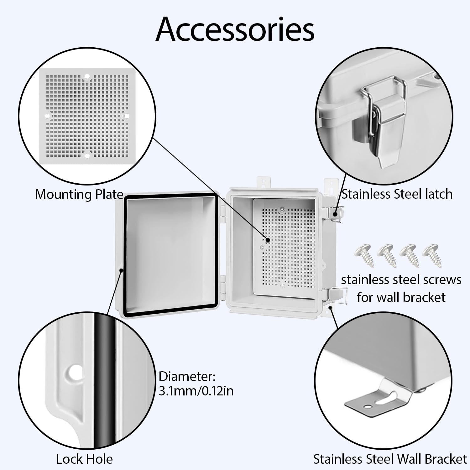 LeMotech Waterproof Electrical Box - IP67 Stainless Steel -4