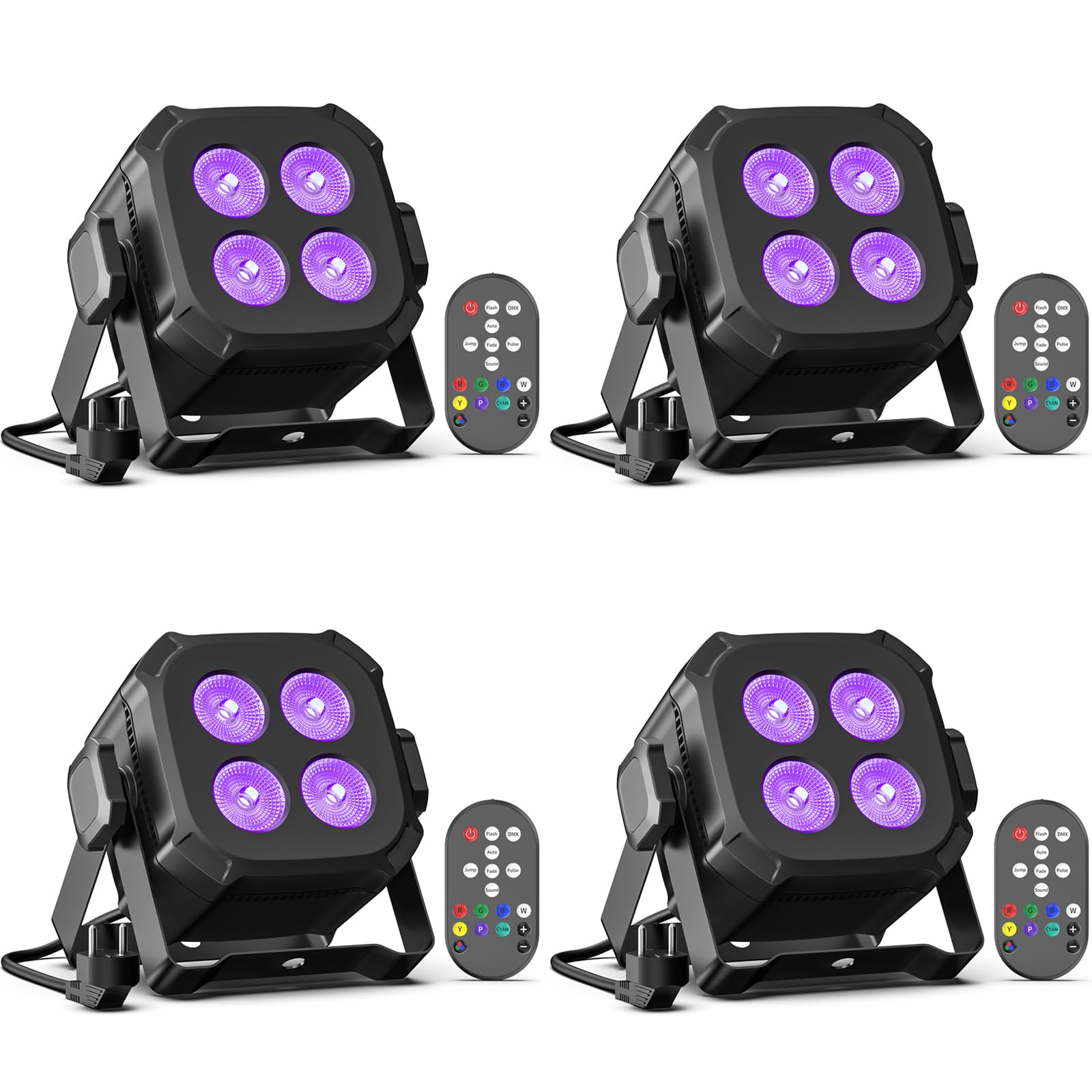 4 pezzi 40W RGBW 4 in 1 LED Par Mini luci da palcoscenico con 4/8 canali DMX512, modalit sonoro/Auto luce diasoc per feste dj casa Natale Halloween