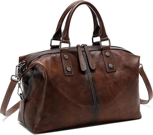 Bolsos de cuero genuino para mujer, bolsos vintage con asa superior, bolso y bolso cruzado