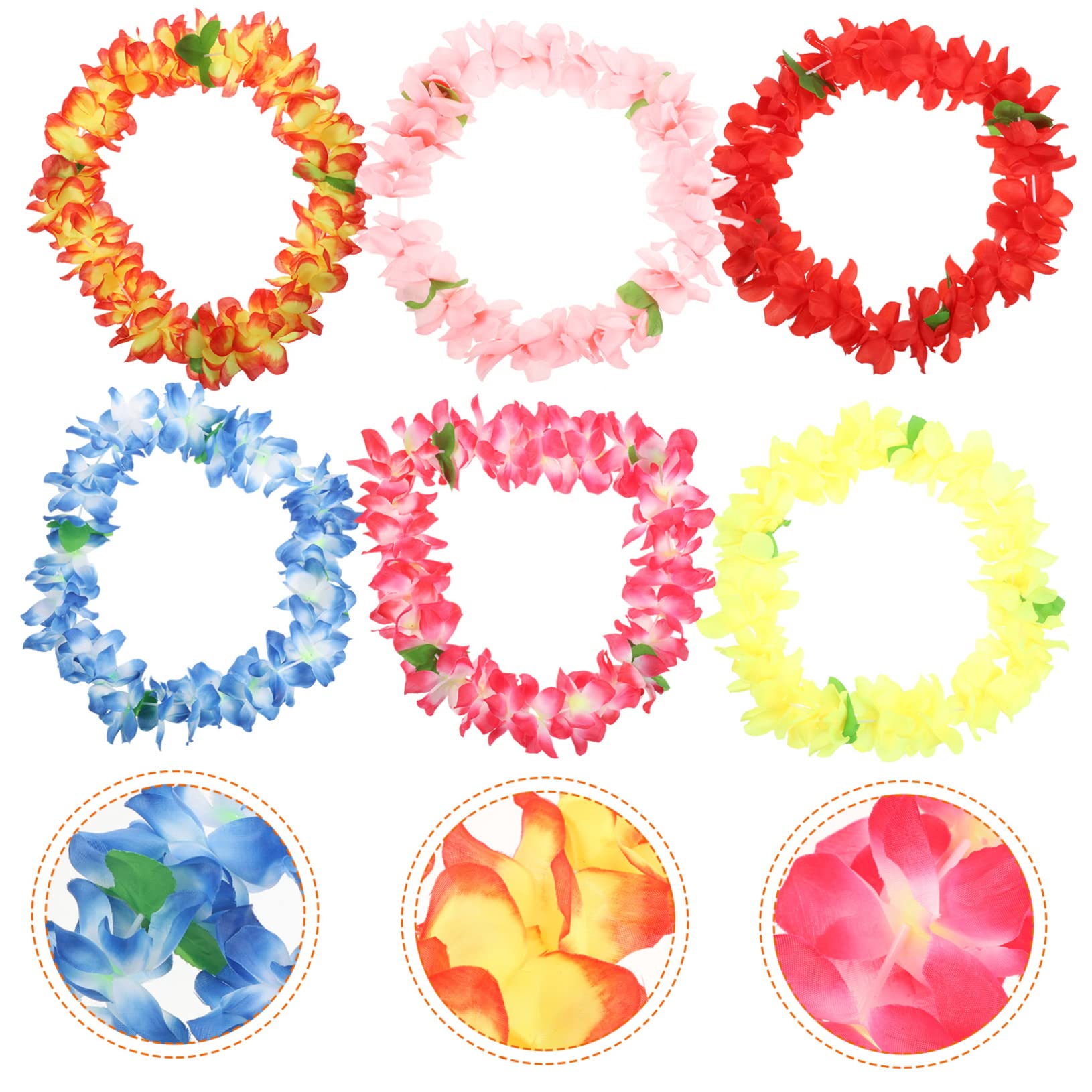 STOBAZA 18stücke Teiliges Hawaiiansches Blumenkranz Farbenfrohe Girlanden Für Strandpartys Luau-Dekoration Für Sommerfeste Und Tropische Veranstaltungen