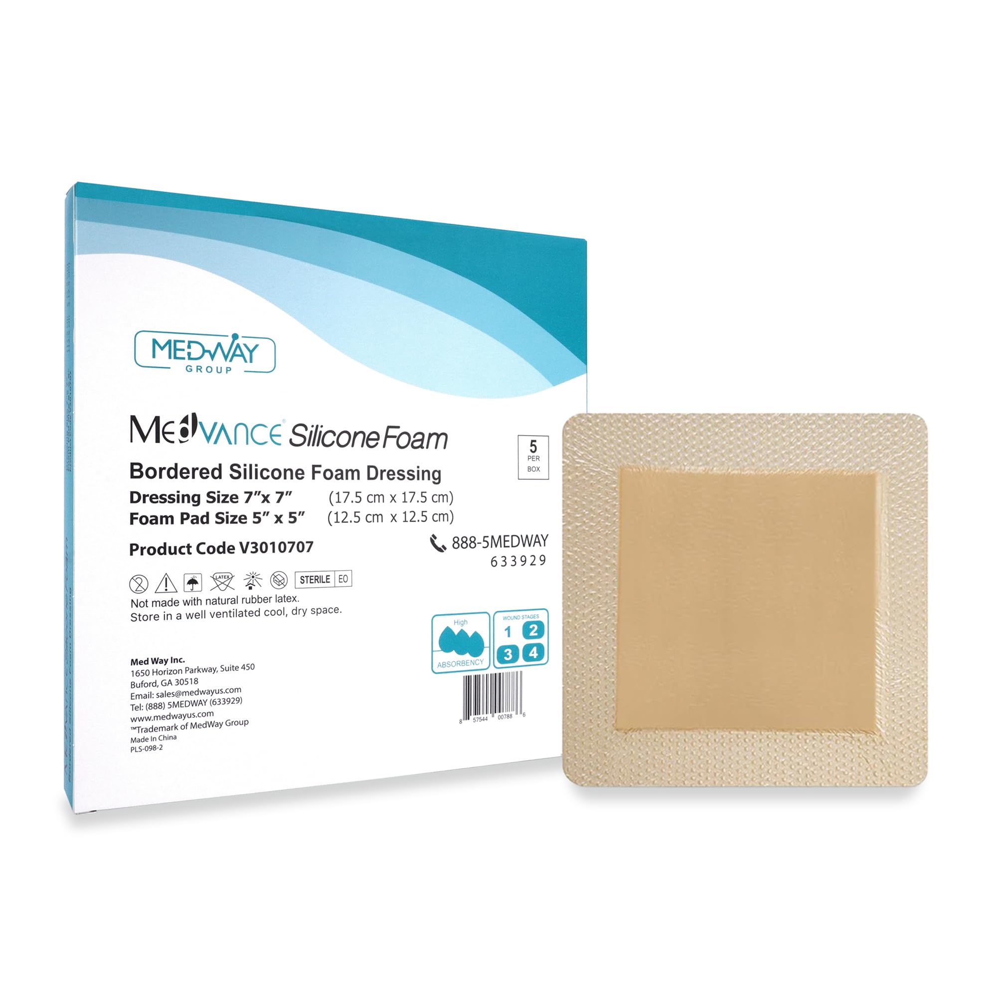 Bordered Silicone Adhesive Foam Dressing, Soft, Gentle, Comfort Foam Dressing, Surgical Wound dressing, Bed Sore Dressing, Sacral Dressing, Wound bandage, wound dressing, Advanced wound dressing, Medv