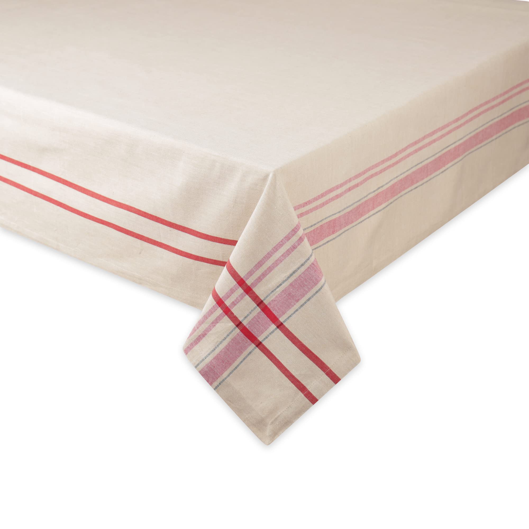 DII 100% algodón, diseño de Rayas Mesa Tops, Rojo, 60x84 Inches