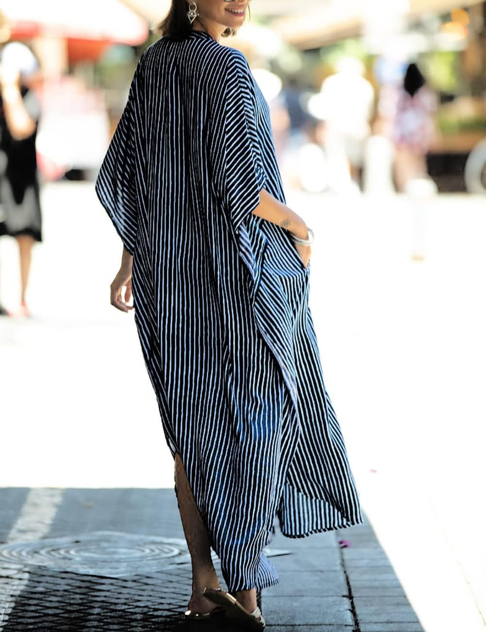 Bsubseach Beach Kaftan Dresses Cheetah Long Rayon Caftan Swim Cover Up Muumuu Animal Dress Oversized Coverups Swimwear - Image 5