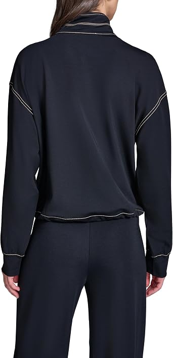 Karl Lagerfeld Women's Long Sleeve Athleisure Comfortable Zip-up Jacket