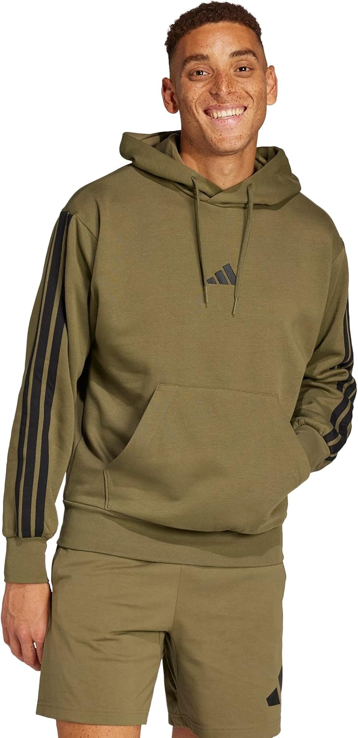 adidas mens Essentials 3-stripes Fleece Hoodie