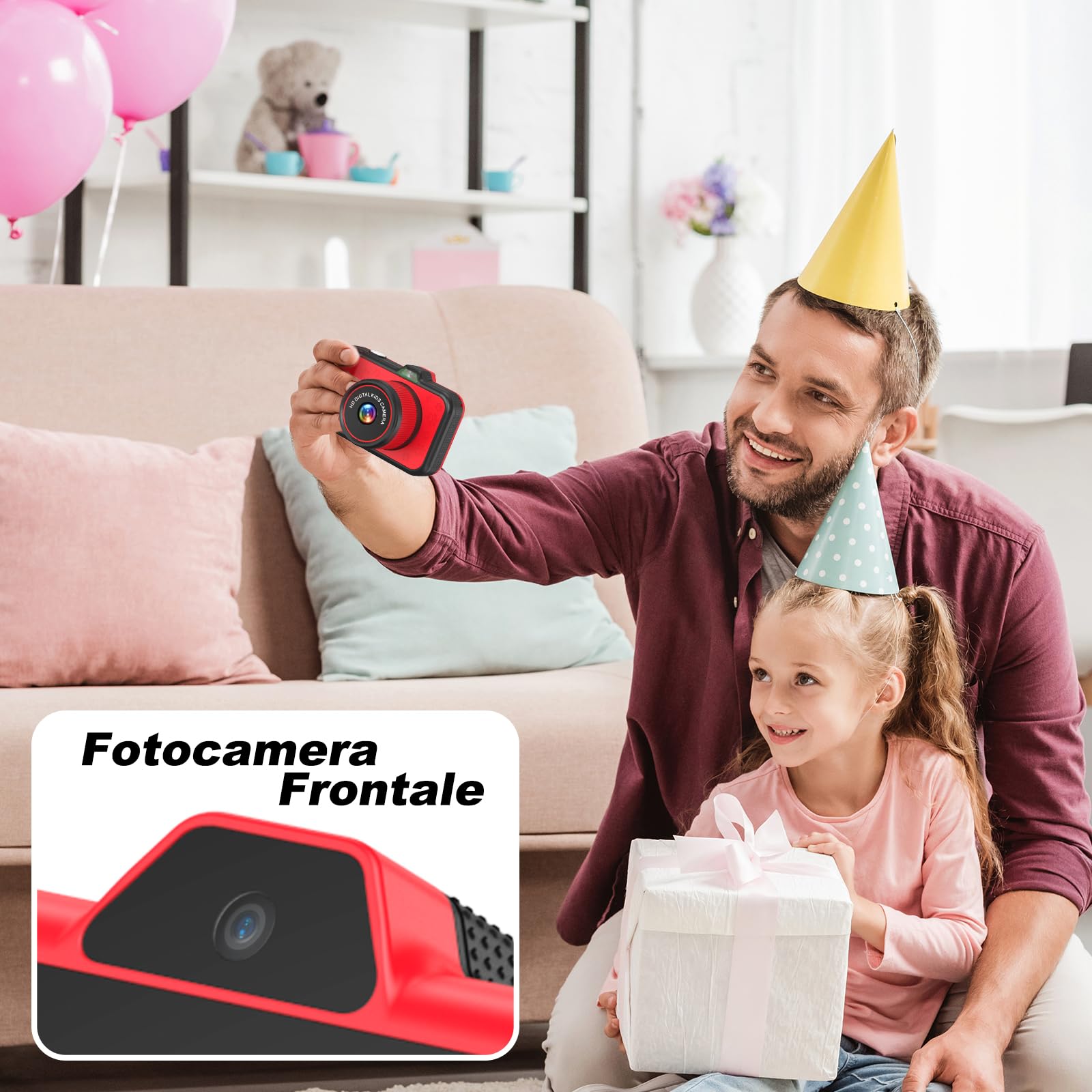 Macchina Fotografica Bambini | 3,5" Grande Schermo| 360° Obiettivo Zoom Rotante| 1080P HD Fotocamera Bambini con Selfie| Flash LED | Scheda SD 32G| Regalo Bambina e Bambino 3 4 5 6 7 8 9 10 11 12 Anni