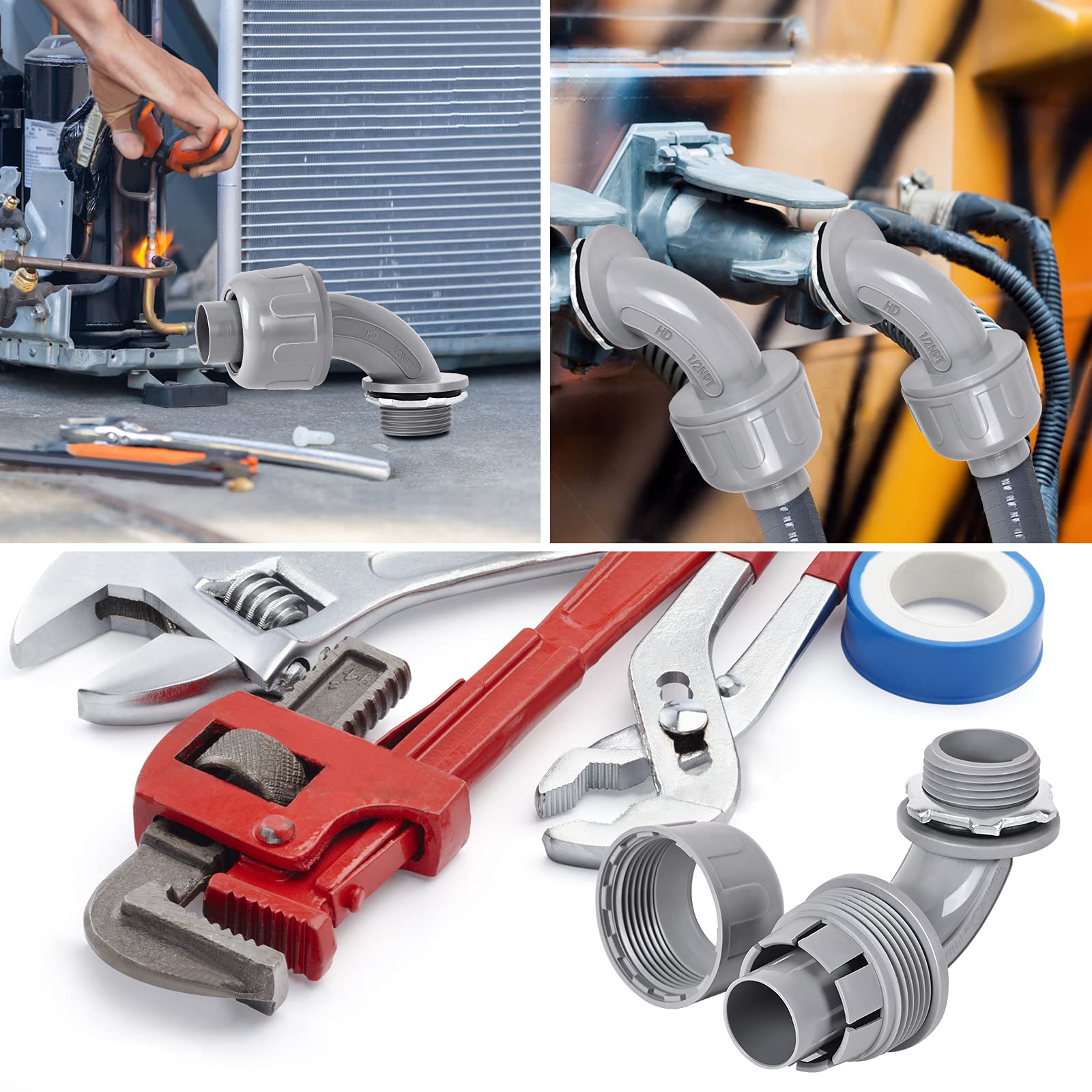 Flexible Conduit Liquid Tight Connector 1/2 in NonMetallic