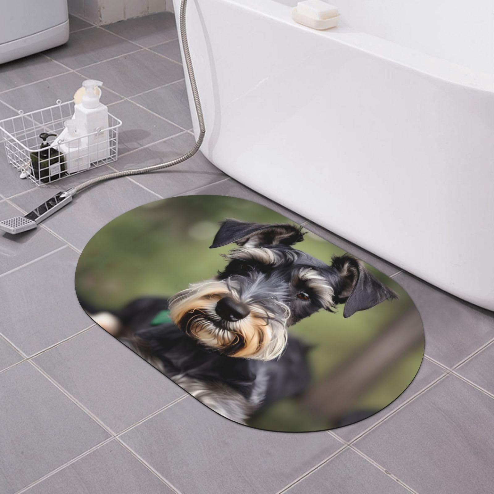 Tapis de bain anti-glisse schnauzer absorbant pour éviter l'humidité