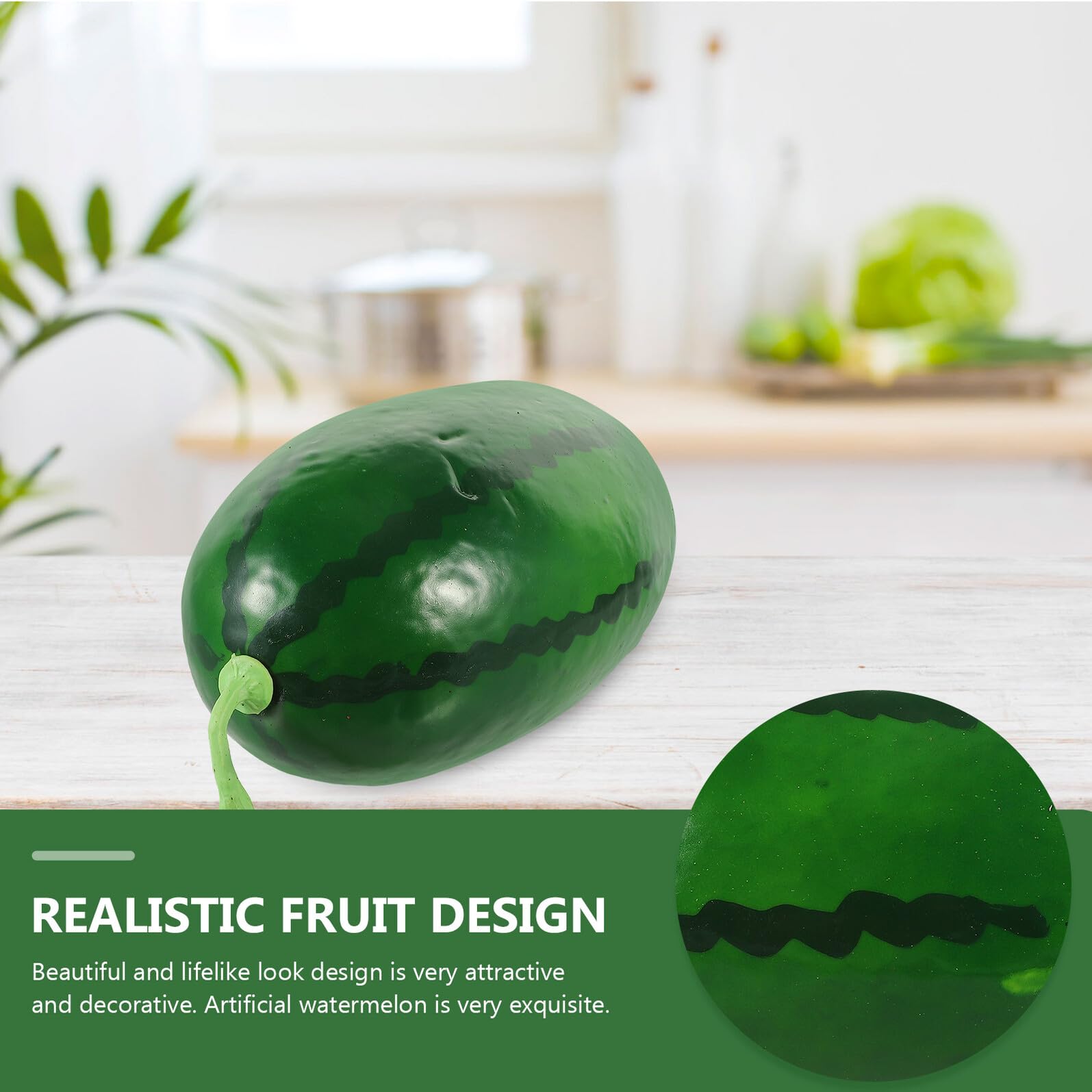 Sosoport Decorazione Anguria Artificiale in Schiuma Leggera, Riproduzione Frutta Finta Realistica per Arredamento Casa, Accessorio Fotografico Scenografico per Eventi Estivi