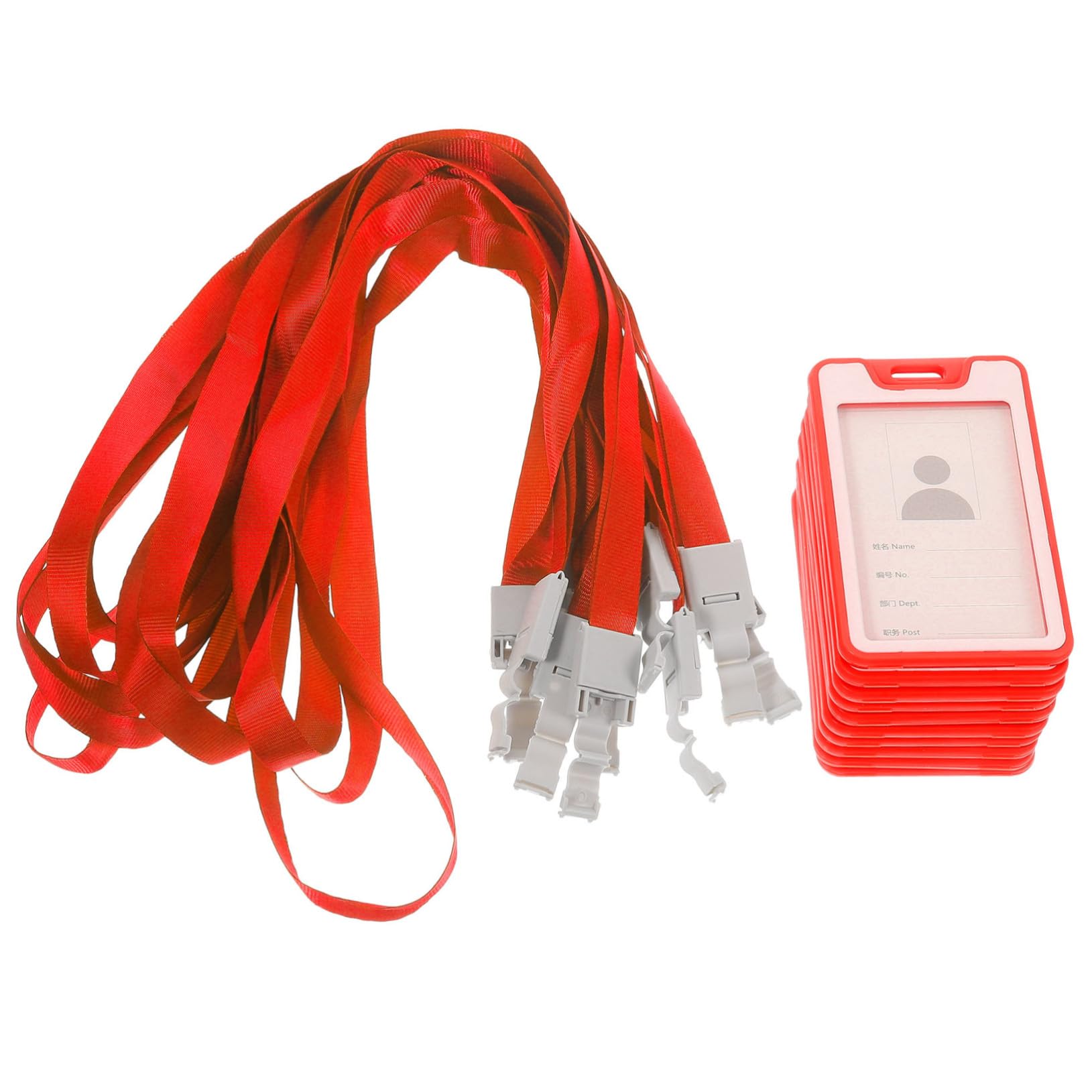 NUOBESTY 50pezzi Portadocumenti Con Cordino Custodia Trasparente Per Badge Id Porta Carte Per Ufficio e Eventi Leggera e Resistente Per Lavoratori e Studenti