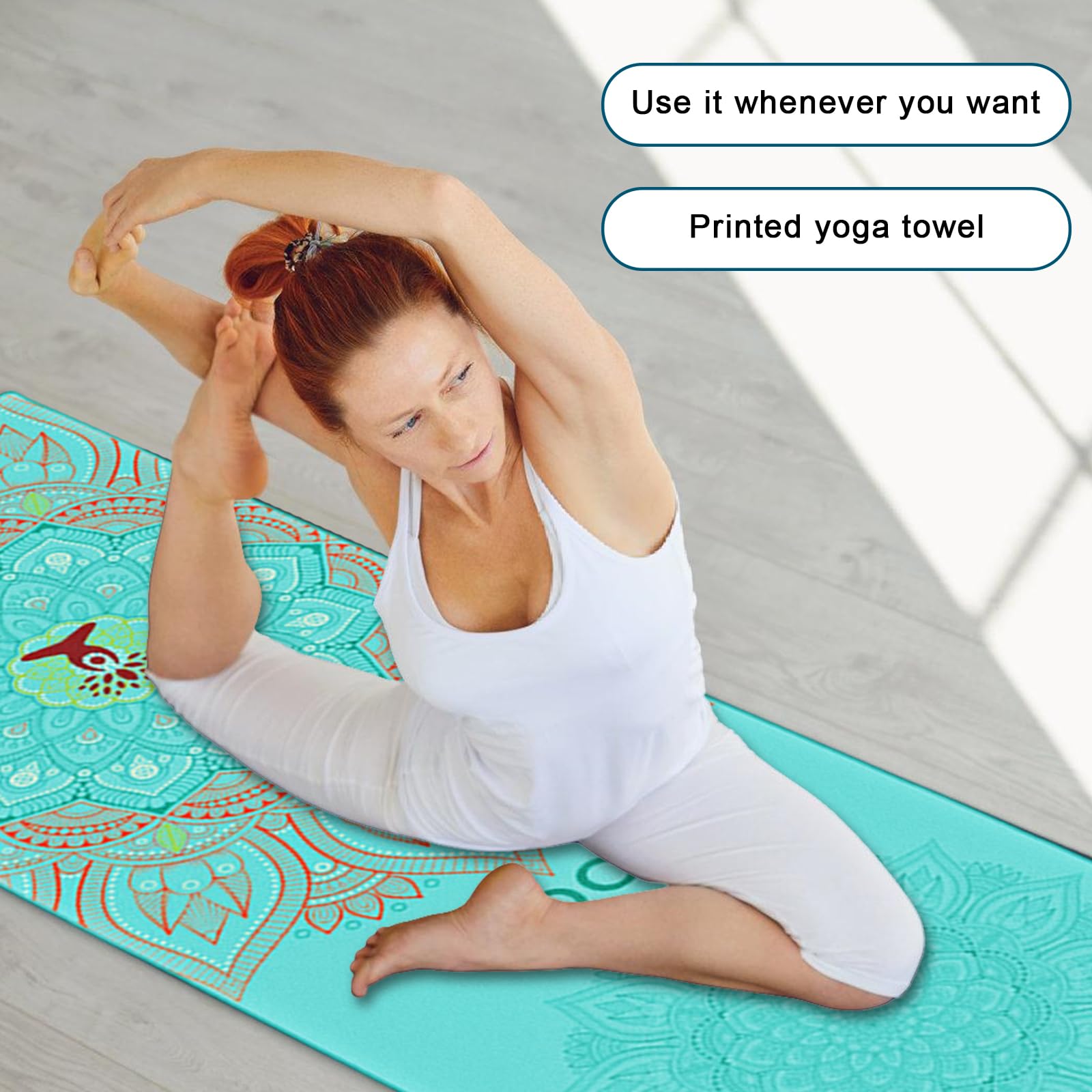 BORDEAG Yogamatte Aus Naturkautschuk, Rutschfest Yoga Handtuch Auflage, Saugfähig Schnelltrocknend Yogatuch, Handtuch Rutschfestm, Reise Yogamatte Für Pilates Picknick Freien