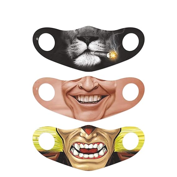 Think Craft face mask, Funny Horror Digital Printed Washable Face Mask For Men/Teen/Kids(VALUE PACK OF 3)