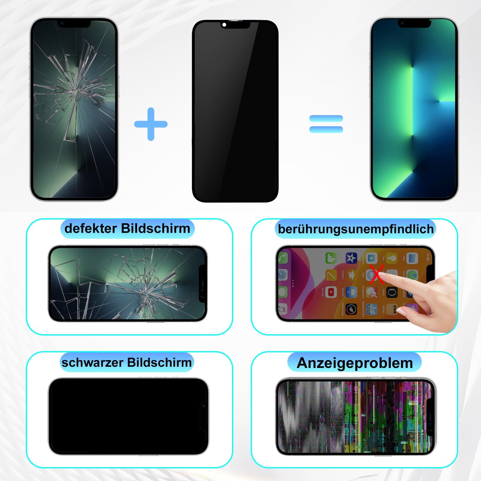 DIGI4U Repuesto de pantalla OLED suave para iPhone 15 Pro, pantalla FHD de 6,1 pulgadas, pantalla táctil Truetone COP con herramienta de reparación, protector de pantalla y adhesivo resistente al agua