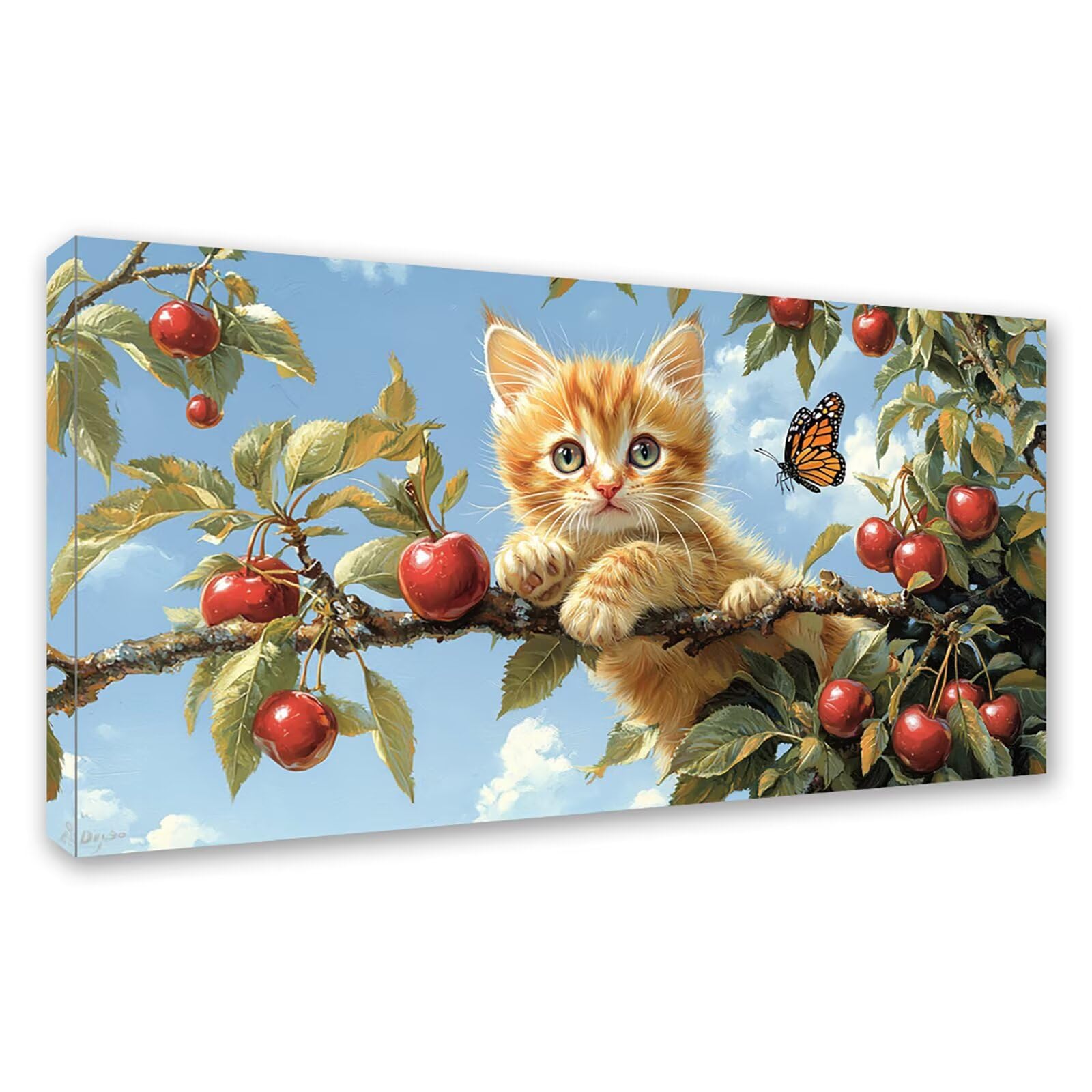 Diamond Painting Adultos Gato Pintura Diamante, Mariposa Diamond Painting 5D Completo, DIY Cuadrado Bordado Punto de Cruz Cuadros de Diamantes Kit para Decoracion Hogar, Regalo Mujer 200x100cm 0J-318