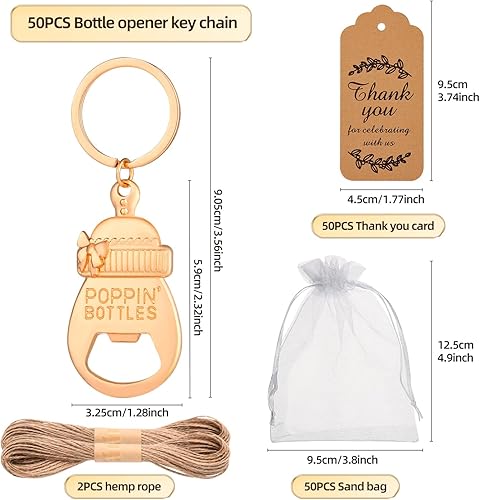 Miniatura 2 de 50 abridores de biberones, regalos para baby shower, para invitados que regresan, recuerdos de fiesta de boda, regalos de fiesta de cumpleaños para