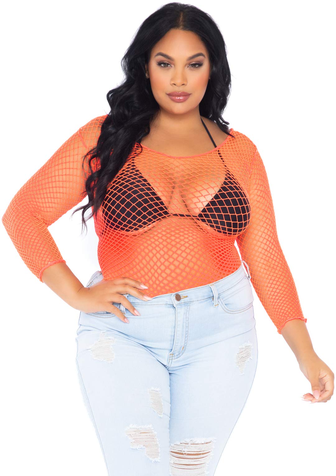 Leg Avenue Women's Long Sleeve Industrial Fishnet Shirt
