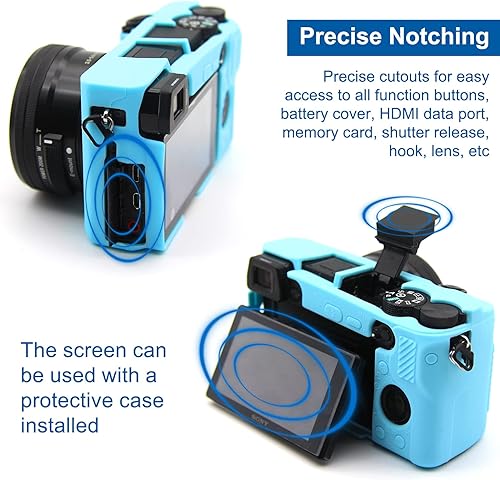 Miniatura 5 de Easy Hood Funda para cámara digital Sony Alpha A6100 A6300 A6400 ILCE-6100 ILCE-6300 ILCE-6400, carcasa de silicona suave antiarañazos, funda