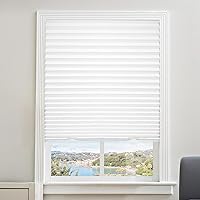 Touri 6-Pack Cordless Pleated Light Filtering Shades 36x72in White - Easy Cut-to-Fit Paper Blinds with 12 Clips for Privacy
