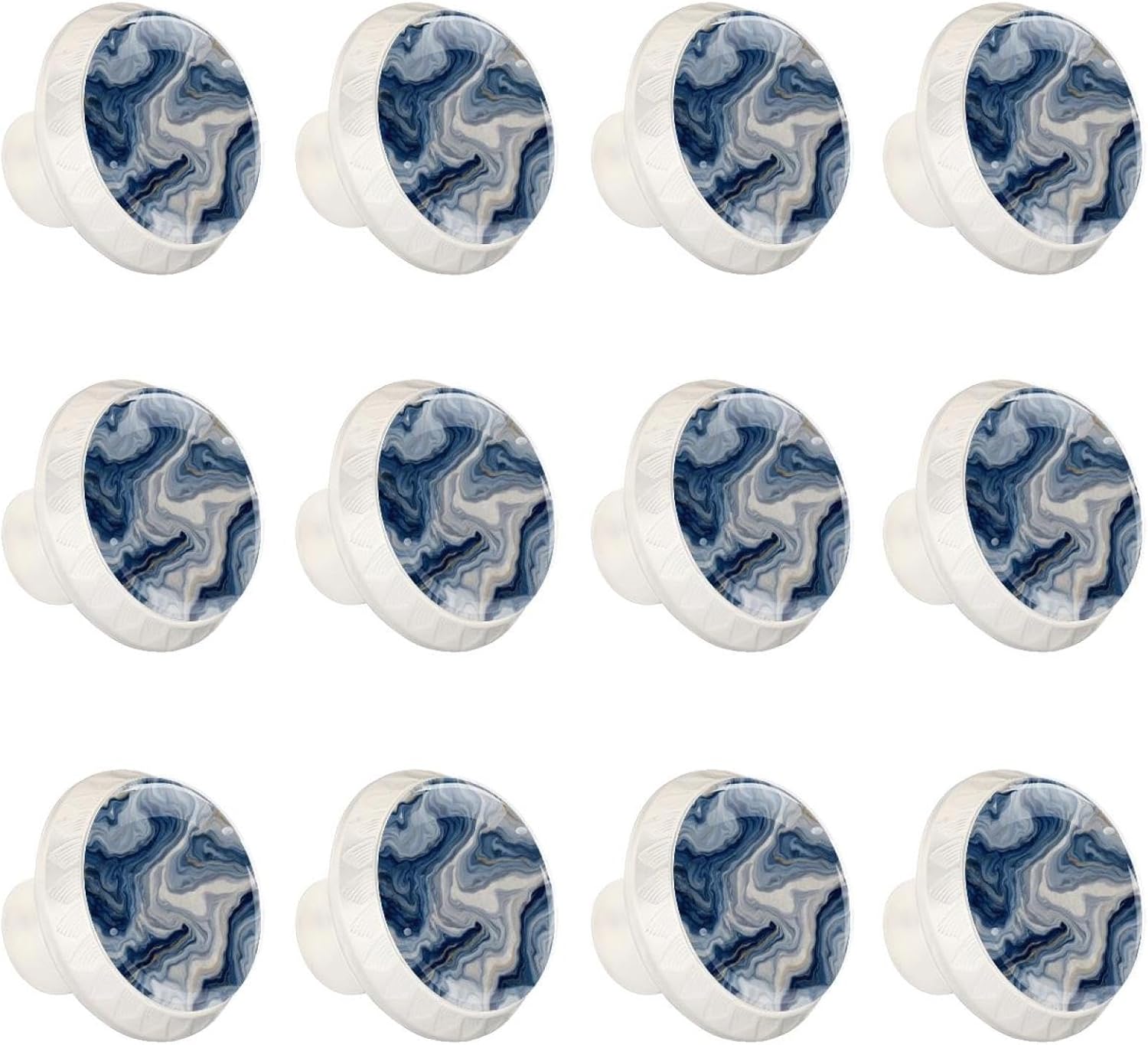 Black Round Marine Mammals with Whales (2) Cabinet Knobs, Decorative Printed Drawer Knobs with Long & Short Screws for Home Improvement