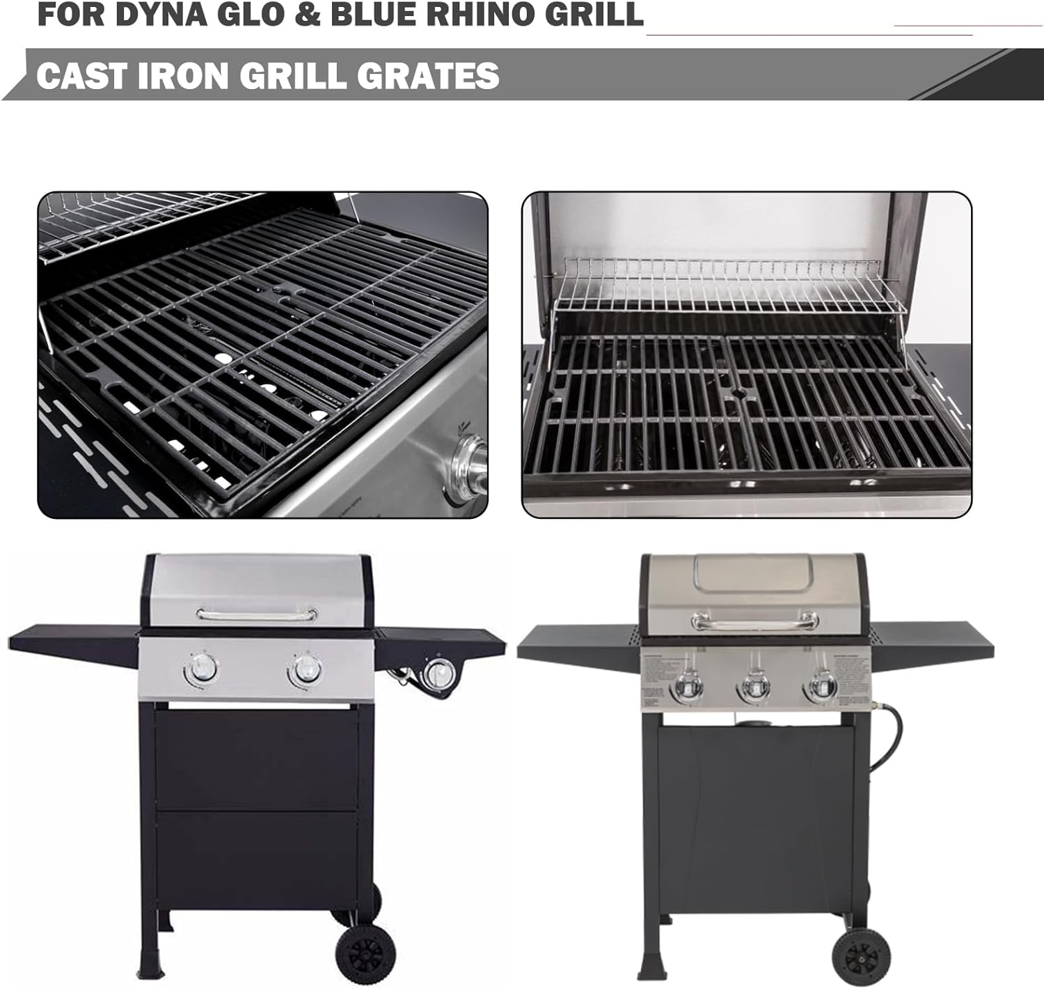 DGF350CSP Grill Grates Parts for Dyna Glo Grill Replacement Parts DGF350CSP-D DGH353CRP DGF350SNP DGF350SNP-D Grill Parts Blue Rhino Grill Parts GBC1932L Grill Grates 3 Burner 70-01-634 Replacement