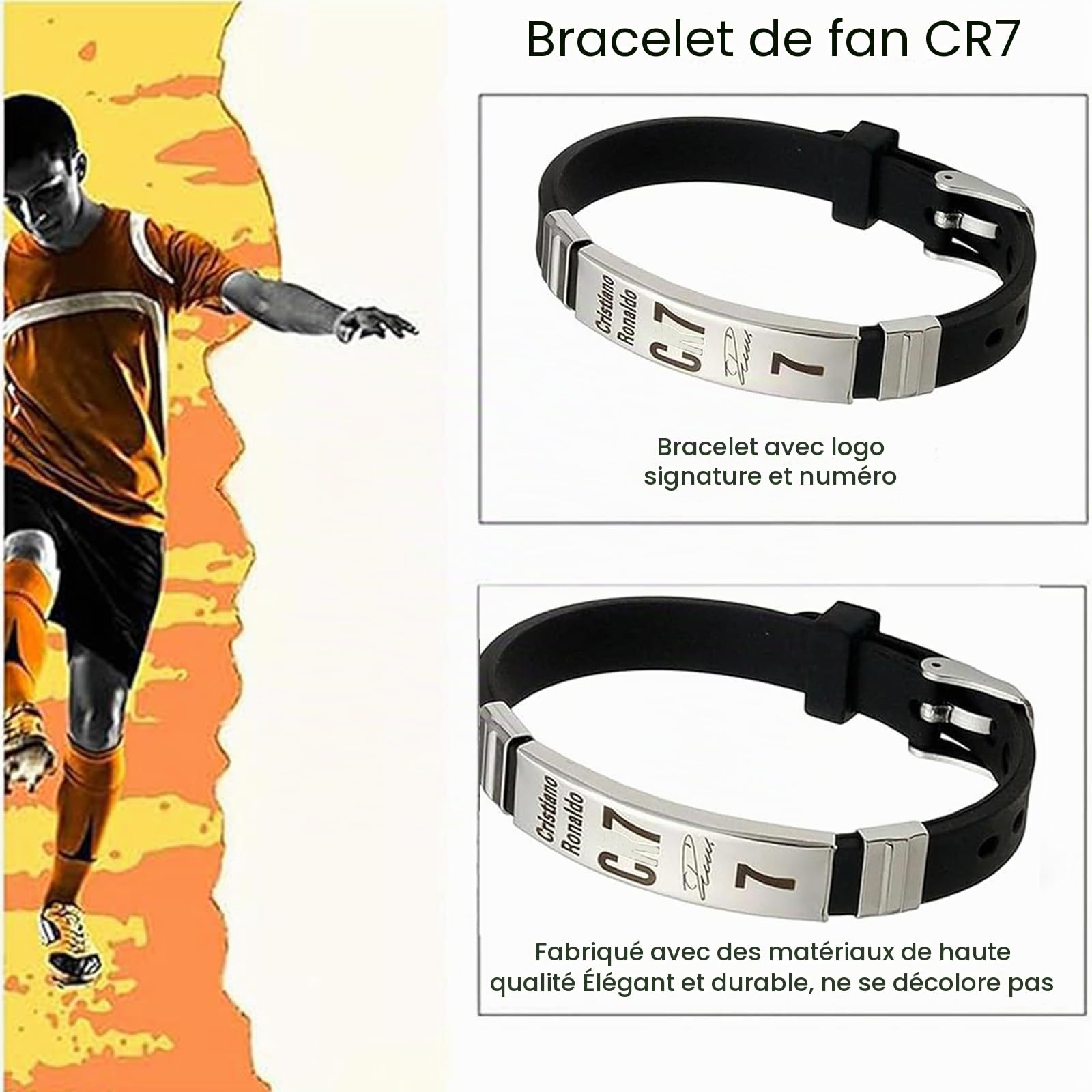 Ensemble collier et bracelet football, chaînes pour garçons, bracelet pour garçon, collier maillot, cadeaux pour les fans football, cadeau d'anniversaire