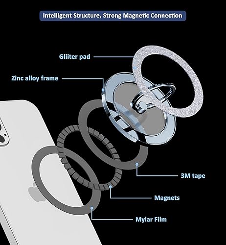 Miniatura 4 de Soporte magnético para anillo de teléfono MagSafe - Agarre magnético Pikabo para teléfono, soporte para teléfono, anillo de dedo para teléfono para