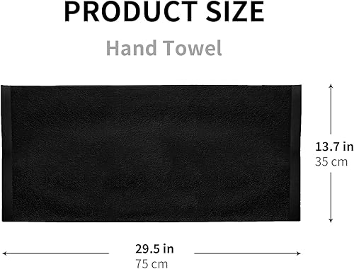 Miniatura 4 de Toallas de mano con monograma, juego de toallas personalizadas con nombre, toallas de mano personalizadas, toallas de mano negras, 100% algodón, el