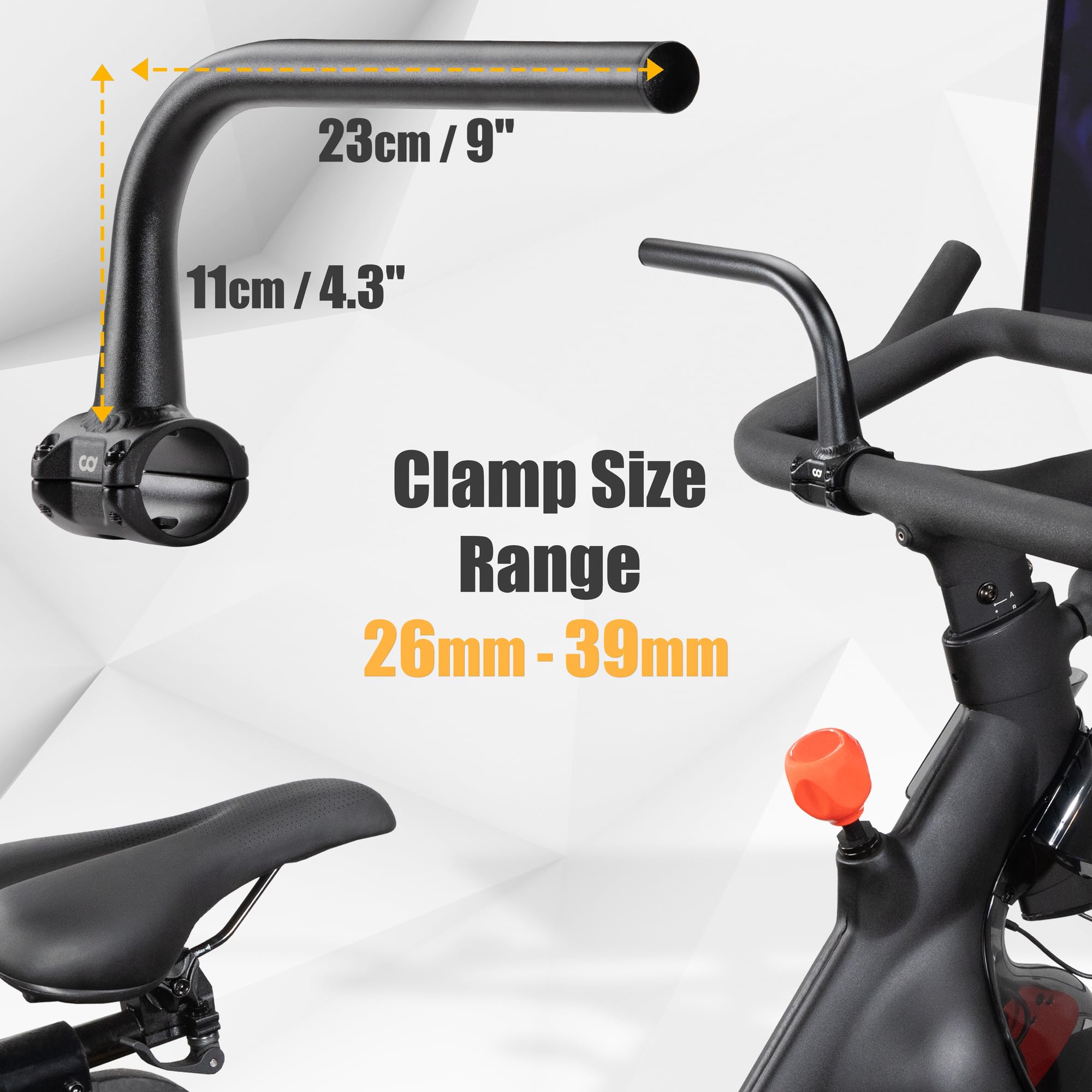 CyclingDeal Lenkerverlängerungen für Indoor-Heimtrainer, tolles Lenkerverlängerungszubehör für Peloton, kompatibel mit Fahrradlenkergriffen, 1 Paar