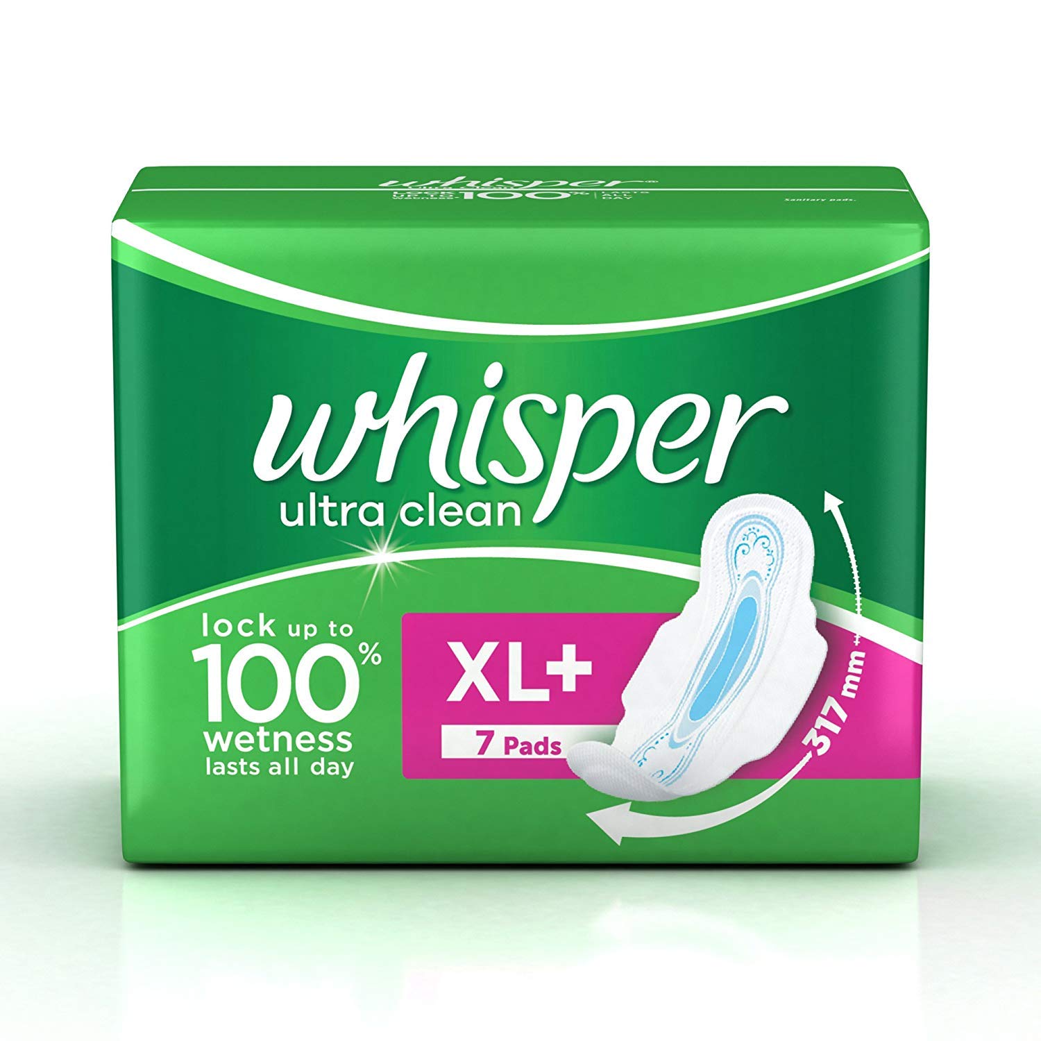 WhisperUltra Sanitary Pads XL Plus Wings (7 Count)