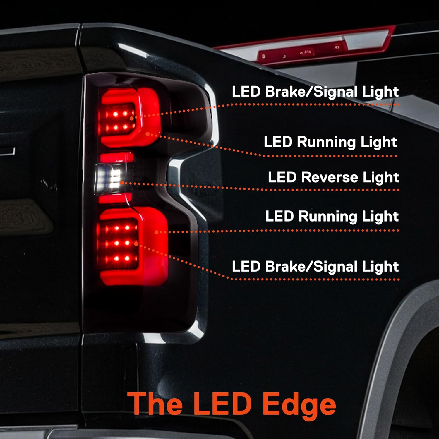 TRUE MODS Smoked Full LED Tail Light Assembly Replacement for 2019-2026 Chevy Silverado 1500 & 2020-2023 Chevy Silverado 2500 3500 HD w/Stock Halogen Bulb Aftermarket Rear Brake Turn Signal Taillight