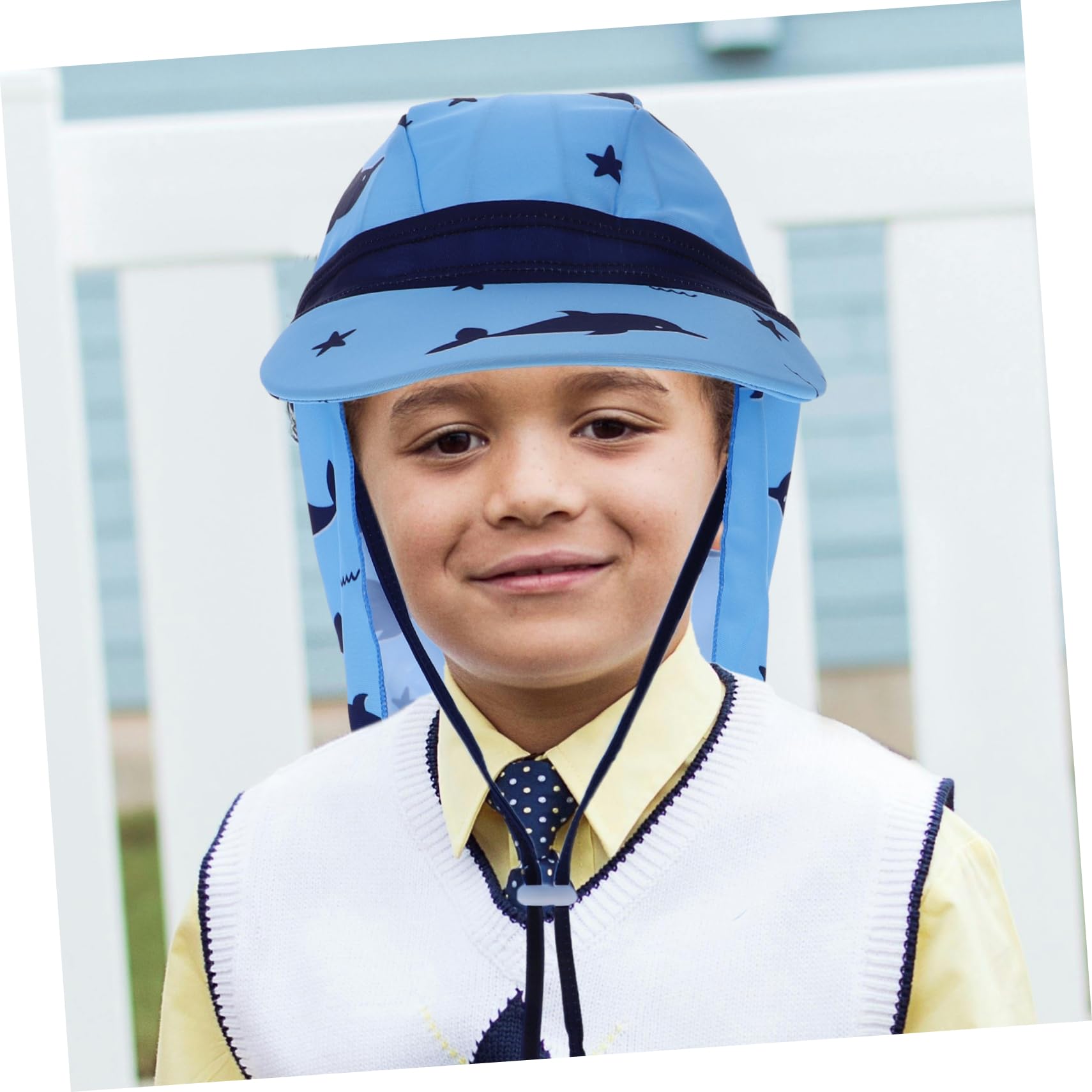 4 Piezas Sombrero De Sol para Chicos Gorro Infantes Tapa Sombrero De Sombreros Pequeño Pequeños Pañuelo Visera Gafas De Sol Gorras Exterior Poliéster Blue