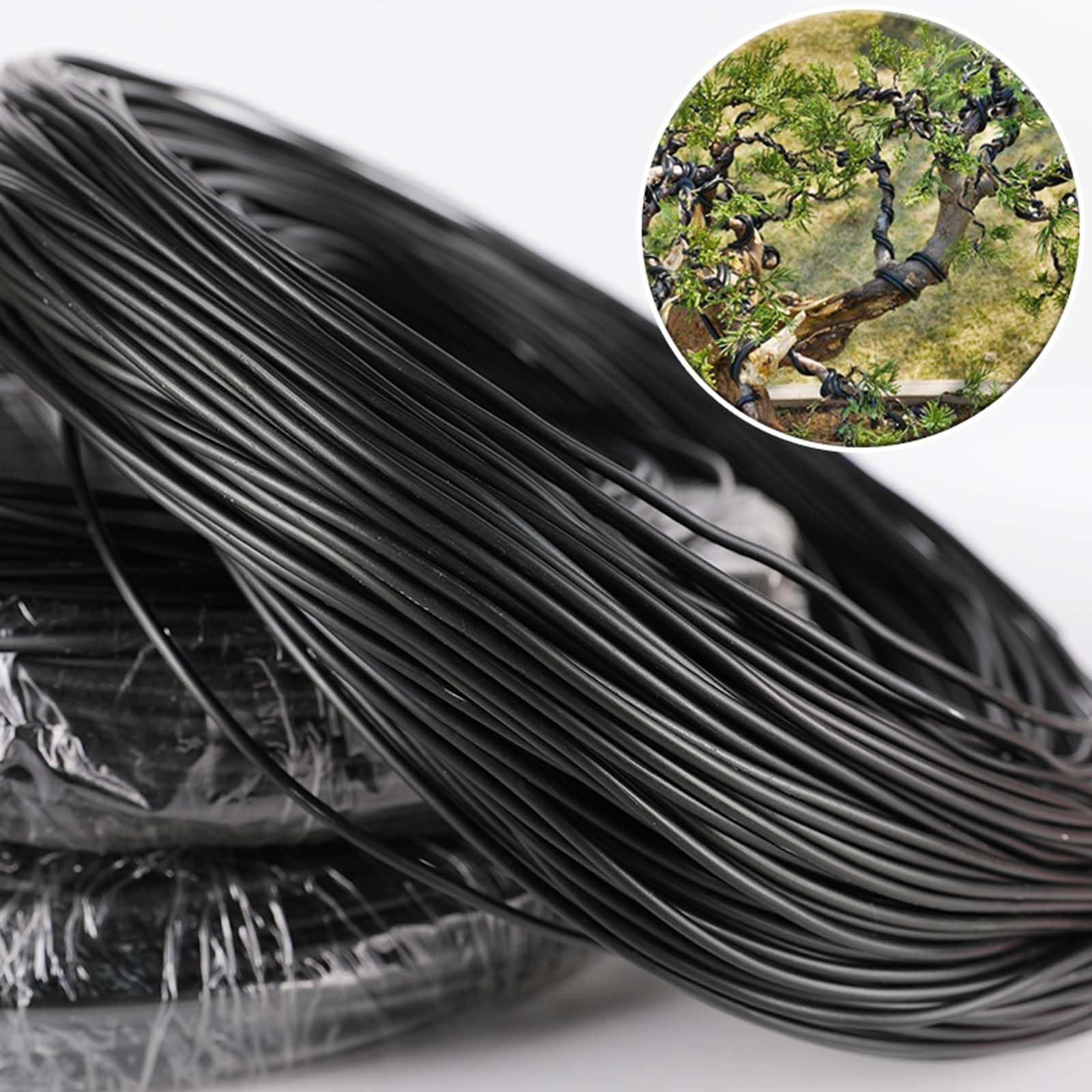 Bonsai Training Wire - 2 Rolls Black Aluminum, 1.5mm (65 Feet Total) For Fine Trunks & Branches