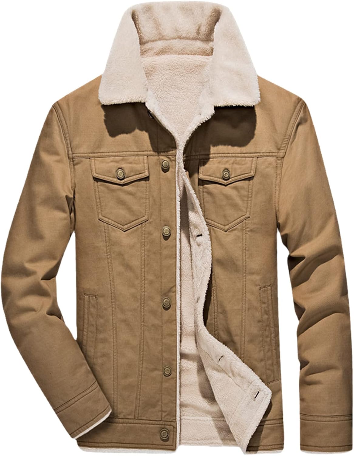 Mens Jacket Long Sleeve Thick Warm Winter Outwear Cotton Clothing Casual Jackets